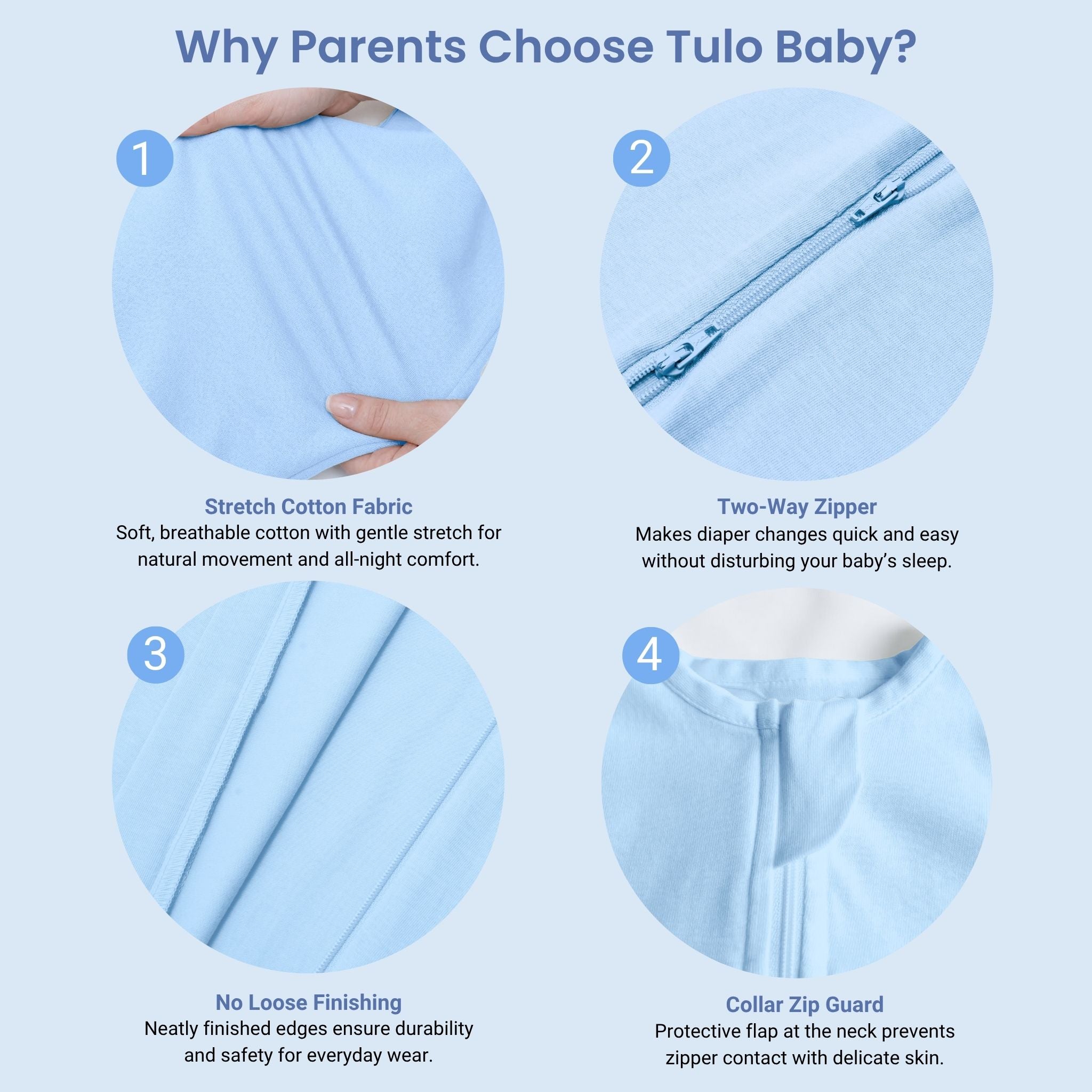 SLEEPING POD SWADDLE FOR BABIES (0.6 TOG) - DUSK BLUE | TULO BABY