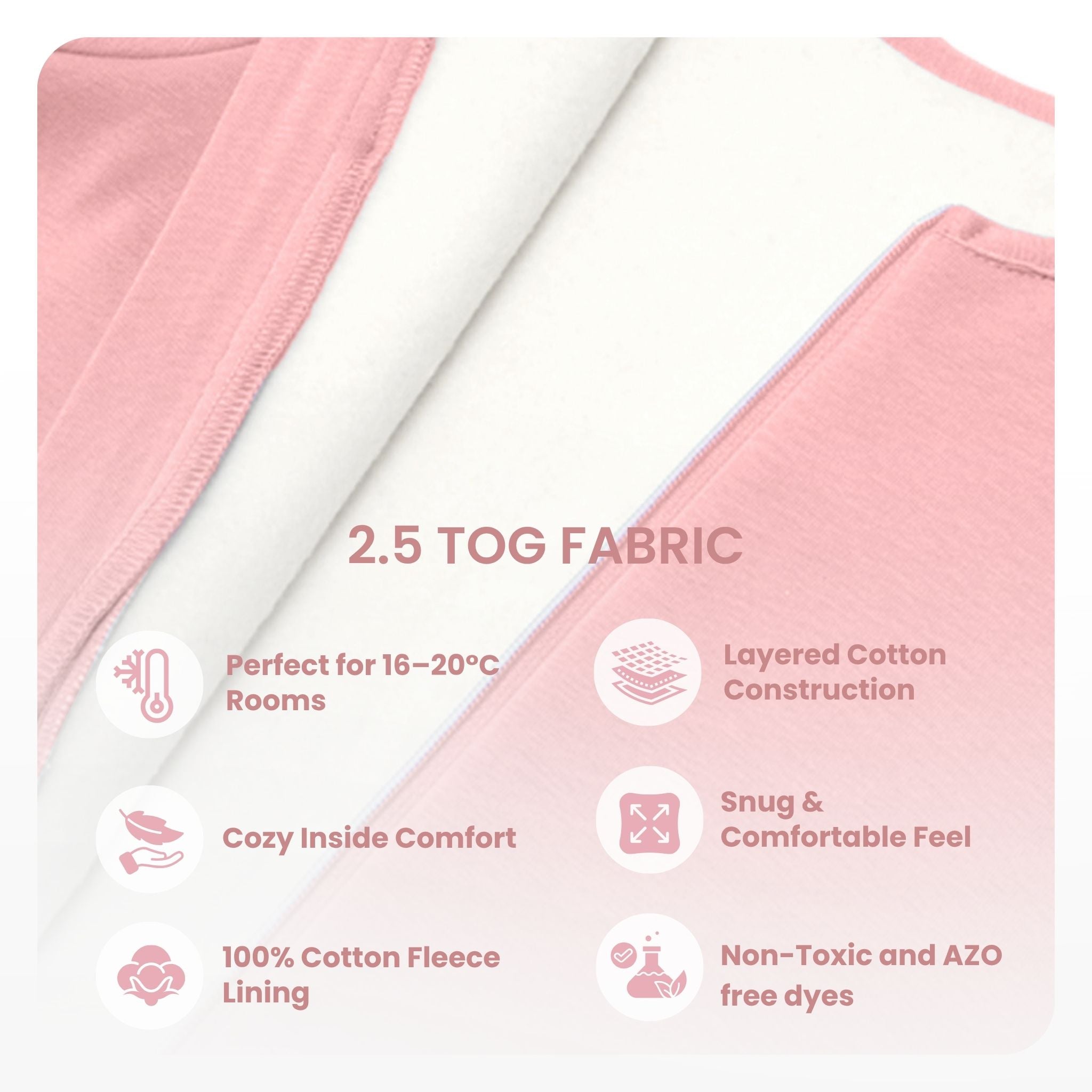 SLEEPING POD SWADDLE FOR BABIES (2.5 TOG) - DESSERT ROSE | TULO BABY