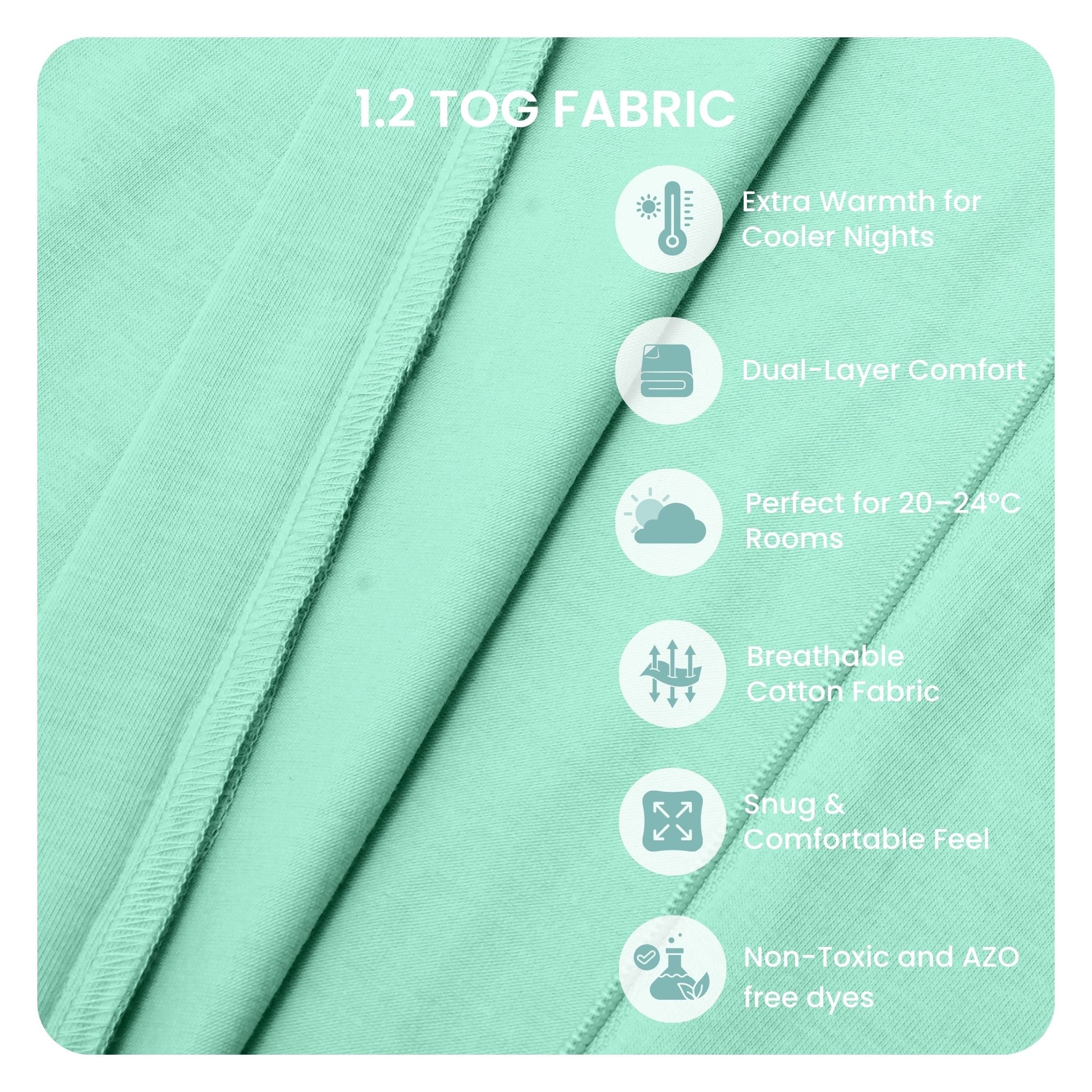 SLEEPING POD SWADDLE FOR BABIES (1.2 TOG) - SEA GREEN  | TULO BABY