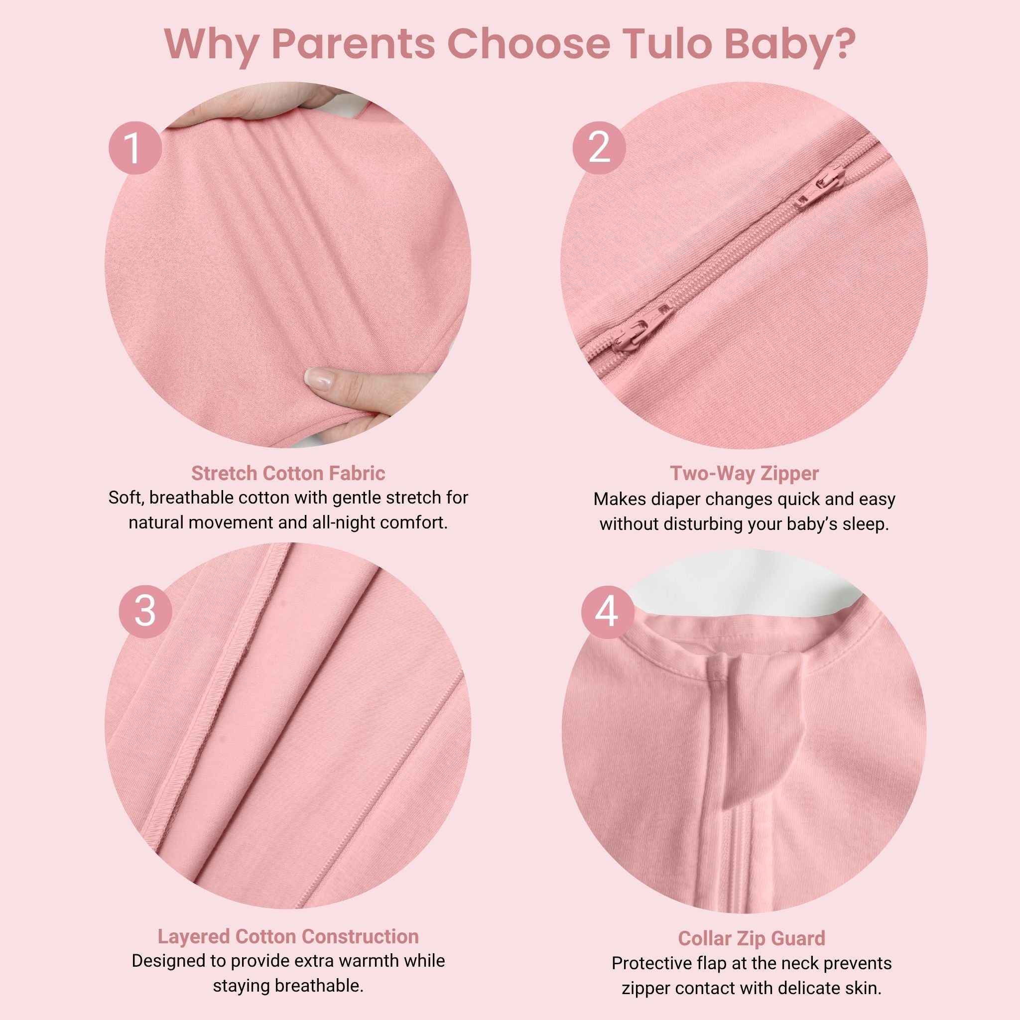 SLEEPING POD SWADDLE FOR BABIES (1.2 TOG) - DESSERT ROSE | TULO BABY