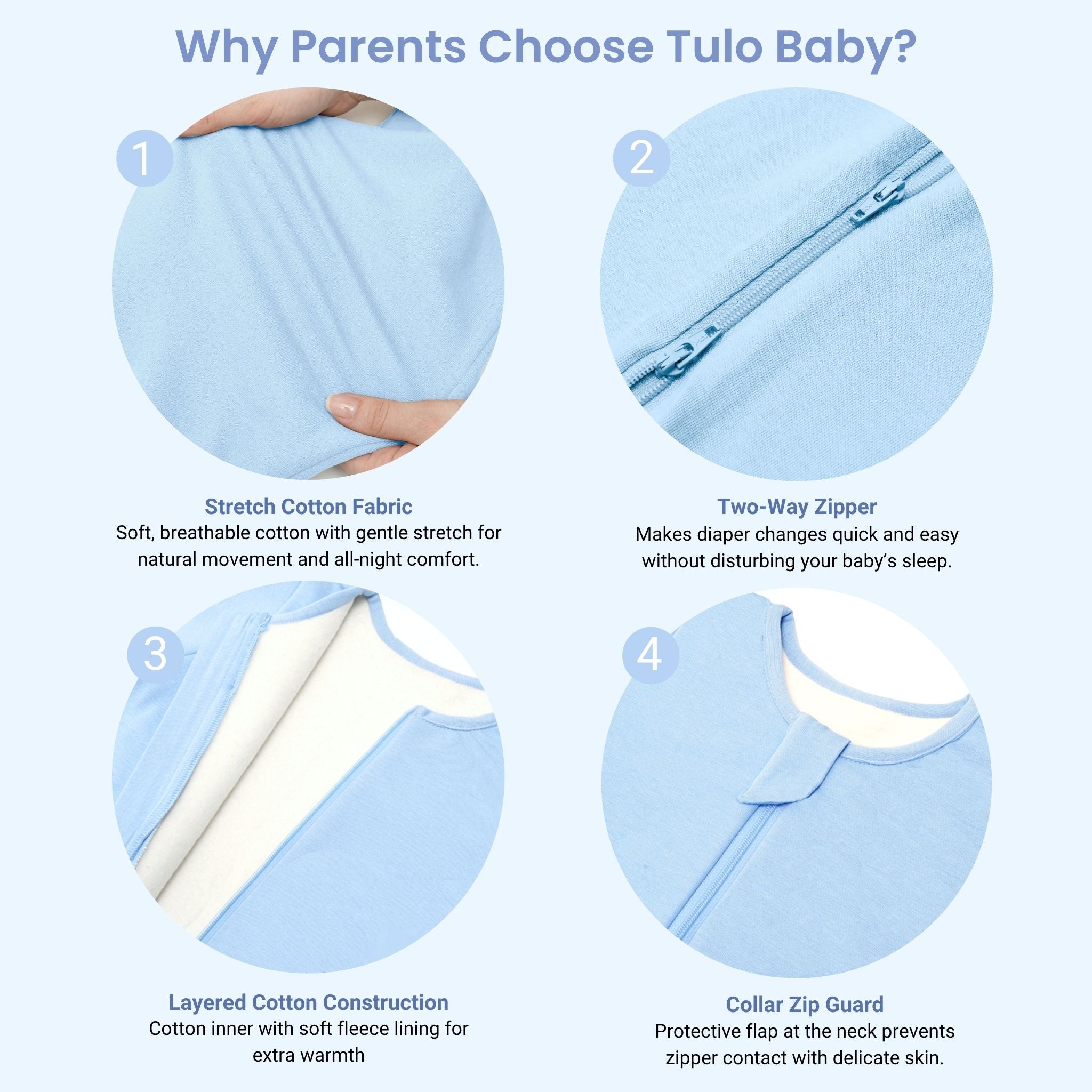 SLEEPING POD SWADDLE FOR BABIES (2.5 TOG) - DUSK BLUE | TULO BABY