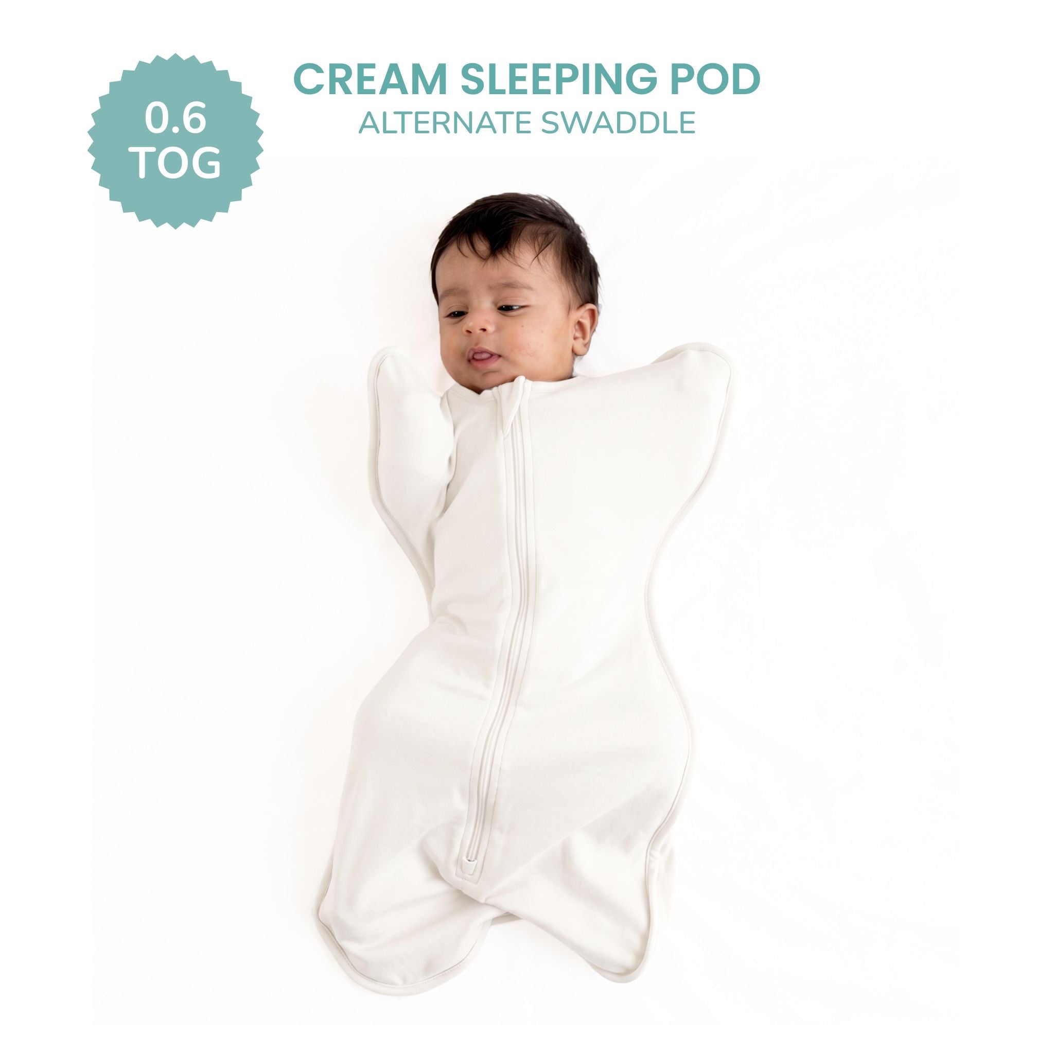 SLEEPING POD SWADDLE FOR BABIES (0.6 TOG) - CREAM  | TULO BABY