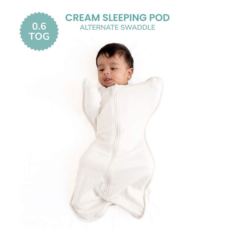 SLEEPING POD SWADDLE FOR BABIES (0.6 TOG) - CREAM  | TULO BABY
