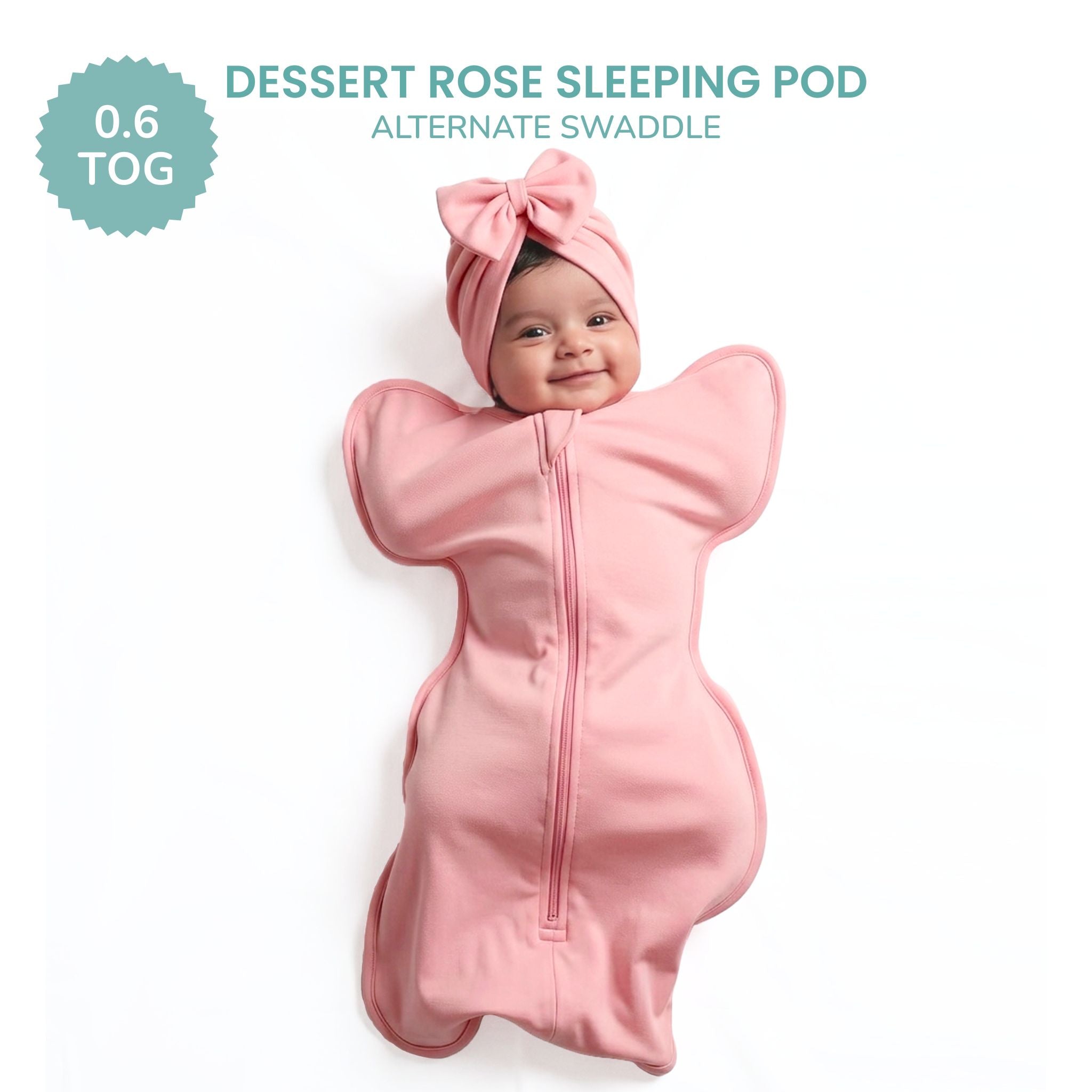 SLEEPING POD SWADDLE FOR BABIES (0.6 TOG) - DESSERT ROSE  | TULO BABY
