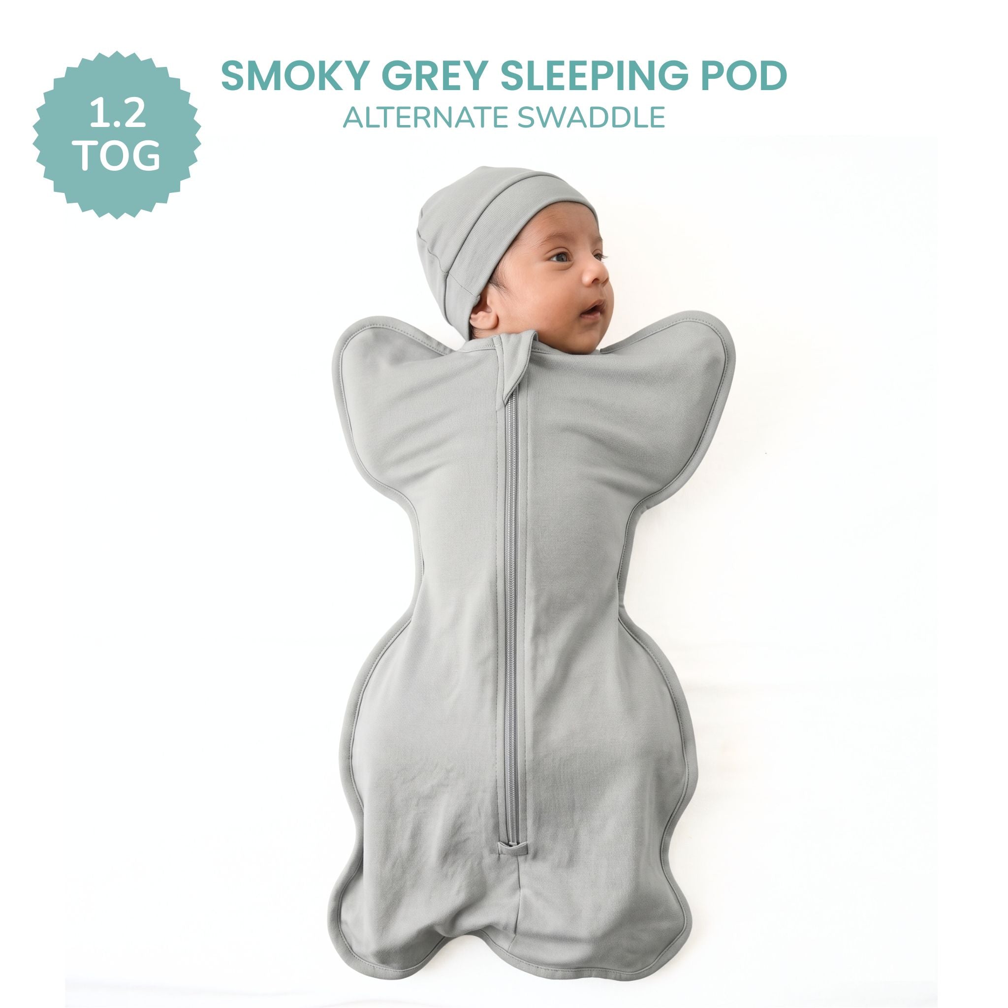 SLEEPING POD SWADDLE FOR BABIES (1.2 TOG) - SMOKY GREY | TULO BABY
