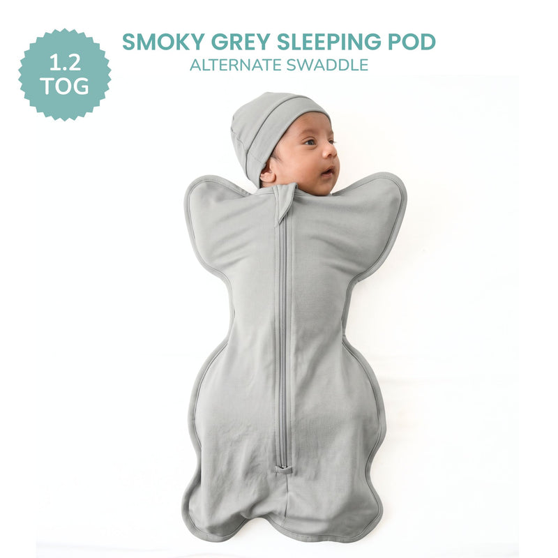 SLEEPING POD SWADDLE FOR BABIES (1.2 TOG) - SMOKY GREY | TULO BABY