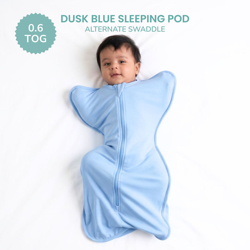 SLEEPING POD SWADDLE FOR BABIES (0.6 TOG) - DUSK BLUE | TULO BABY