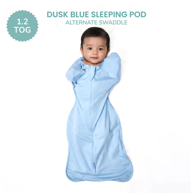 SLEEPING POD SWADDLE FOR BABIES (1.2 TOG) - DUSK BLUE  | TULO BABY