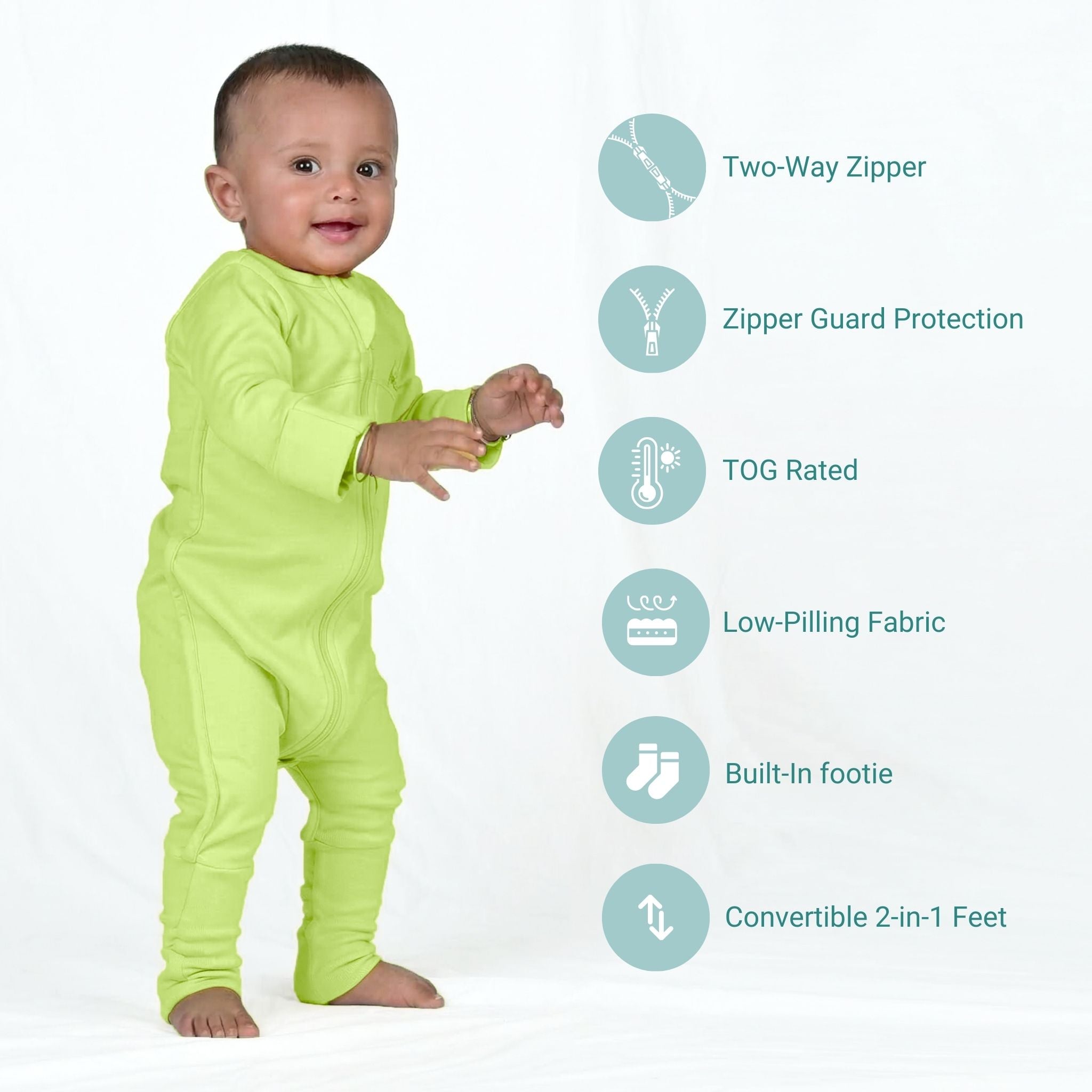 SLEEPSUIT (1.2 TOG) - SHADOW LIME | TULO BABY