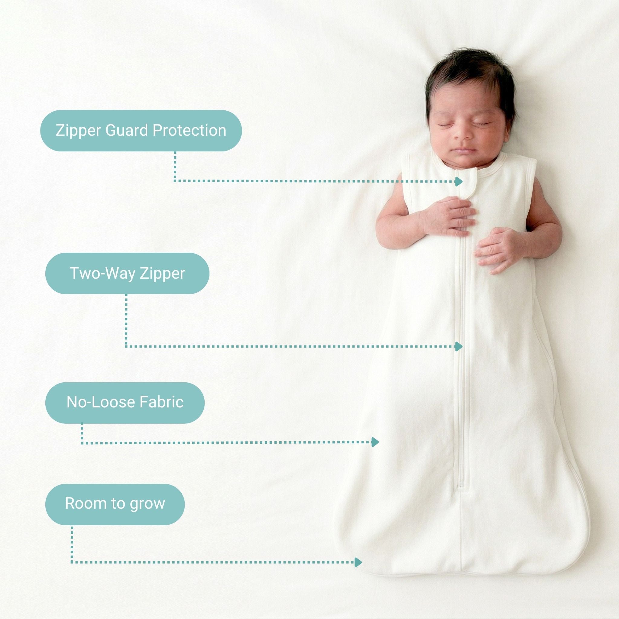 BABY SLEEPING BAG (0.6 TOG) - CREAM | TULO BABY