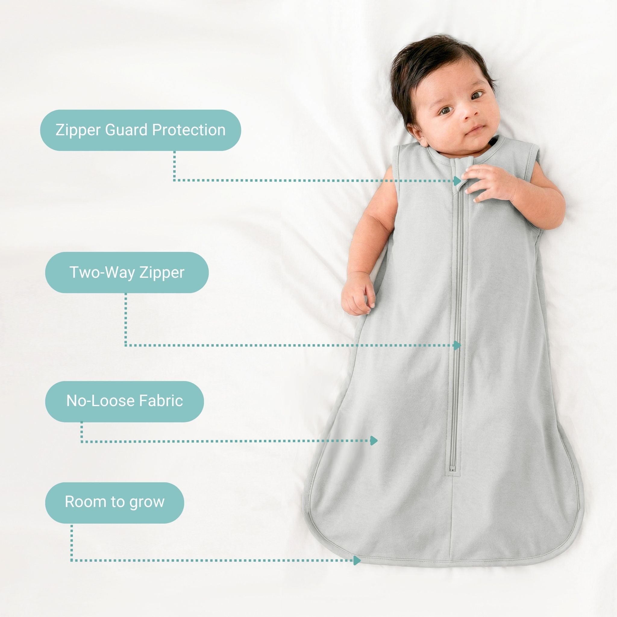 BABY SLEEPING BAG (0.6 TOG) - SMOKY GREY | TULO BABY
