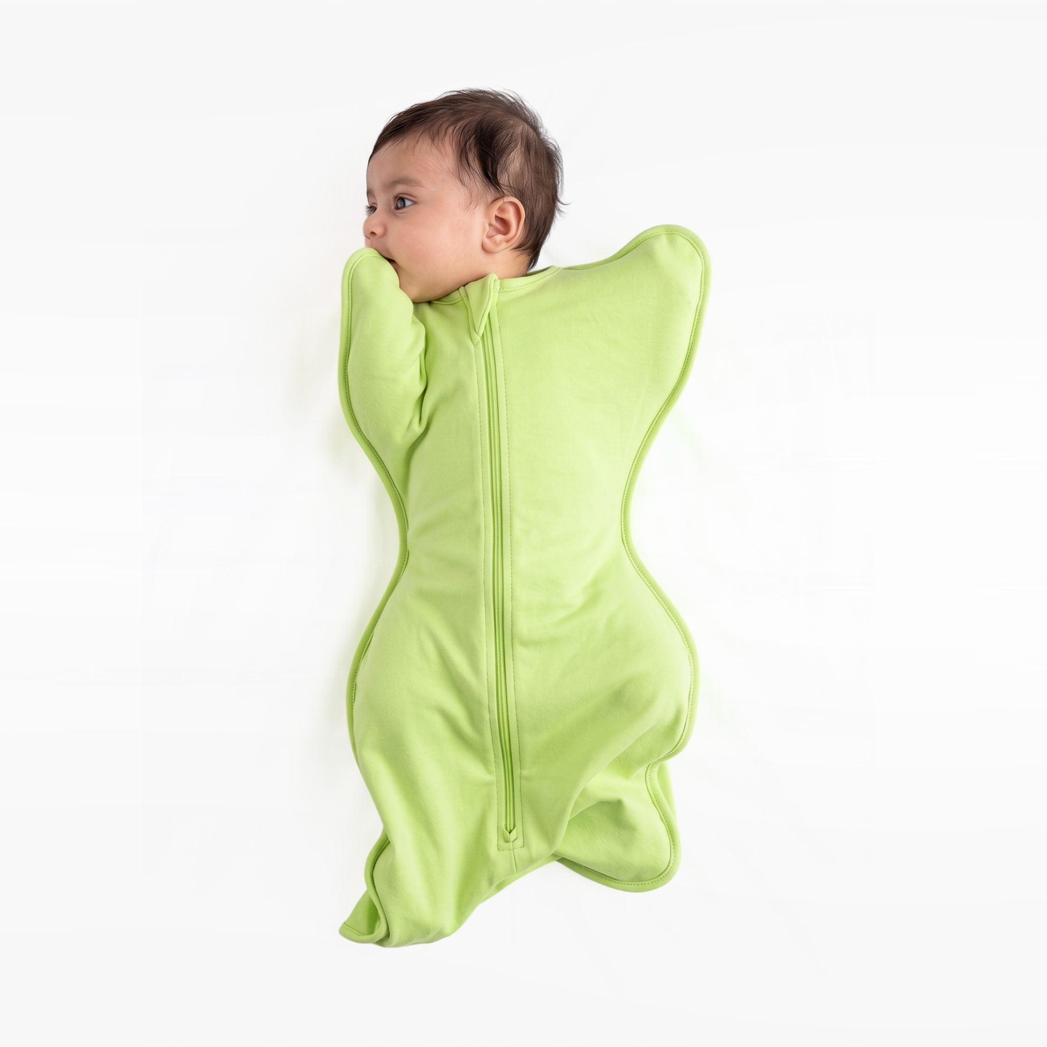SLEEPING POD SWADDLE FOR BABIES (0.6 TOG) - SHADOW LIME  | TULO BABY