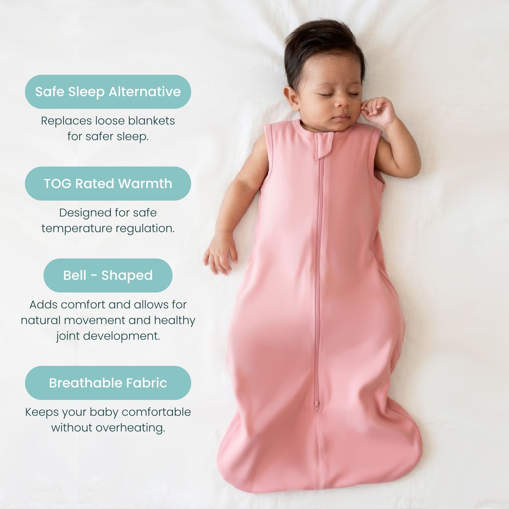 BABY SLEEPING BAG (0.6 TOG) - DESSERT ROSE | TULO BABY