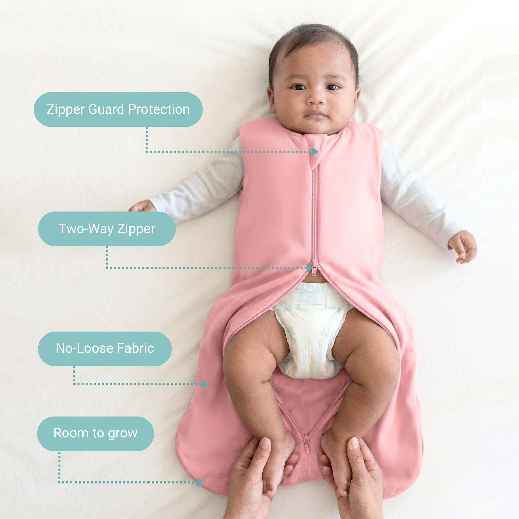 BABY SLEEPING BAG (1.2 TOG) - DESSERT ROSE | TULO BABY