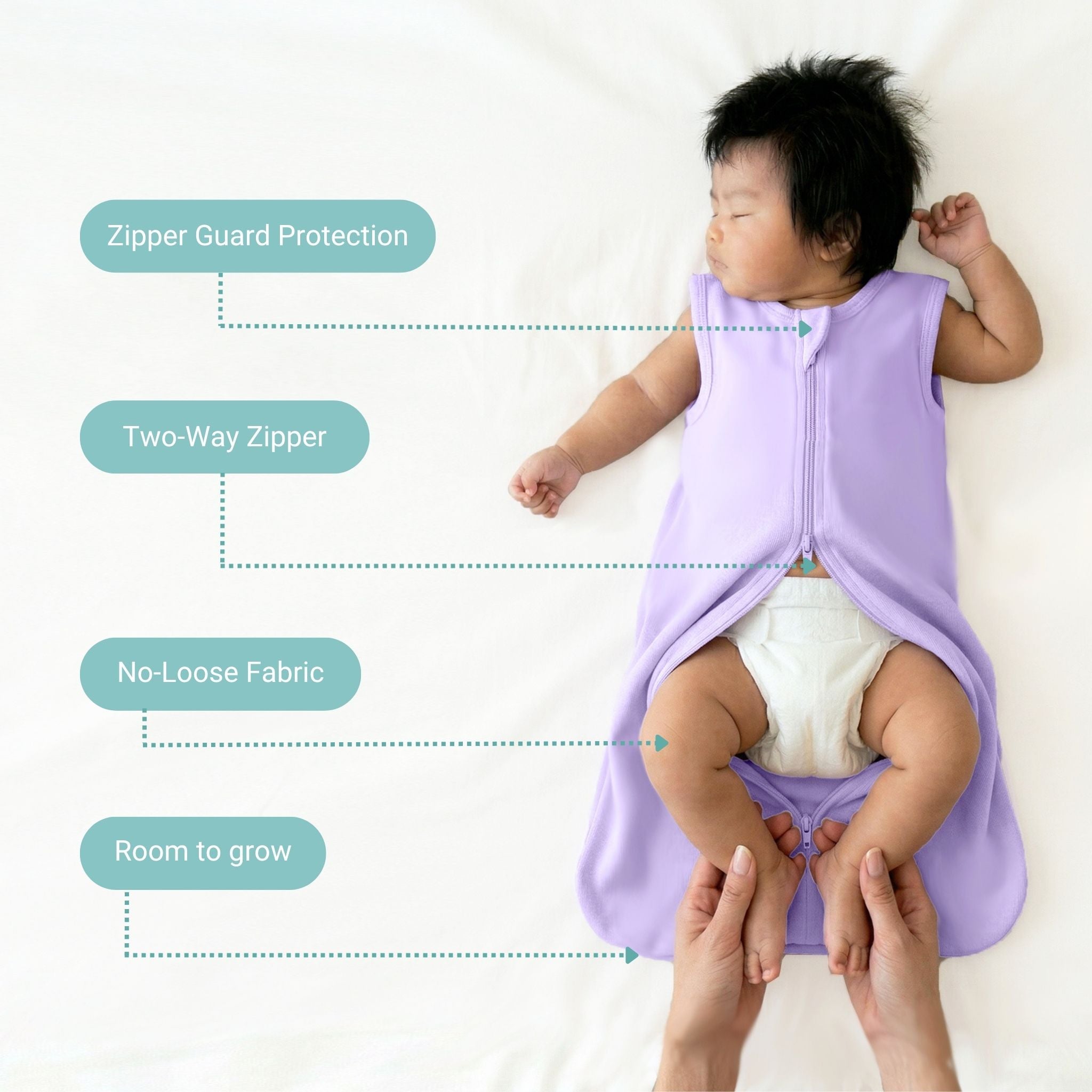 BABY SLEEPING BAG (0.6 TOG) - LILAC | TULO BABY