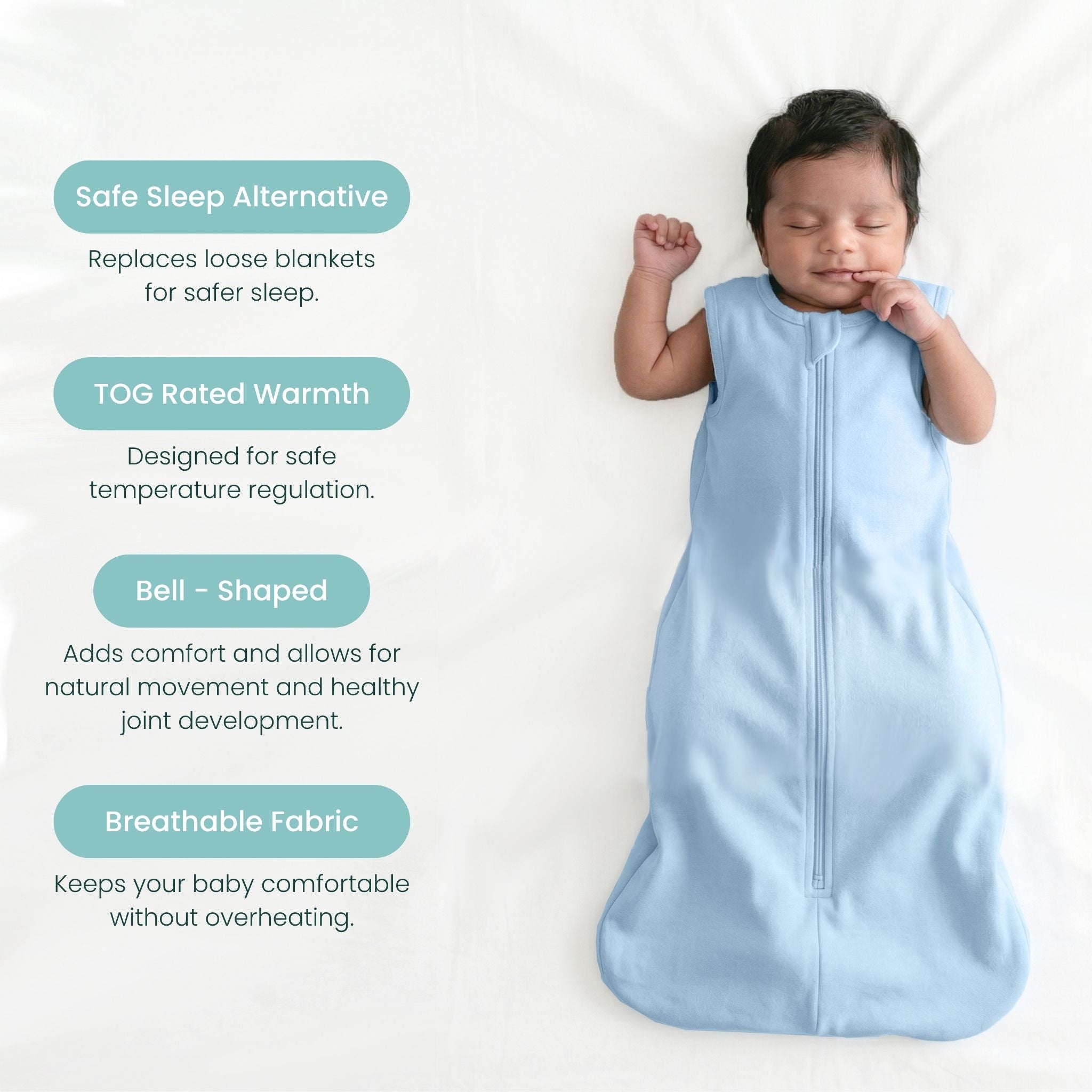 BABY SLEEPING BAG (0.6 TOG) - DUSK BLUE | TULO BABY