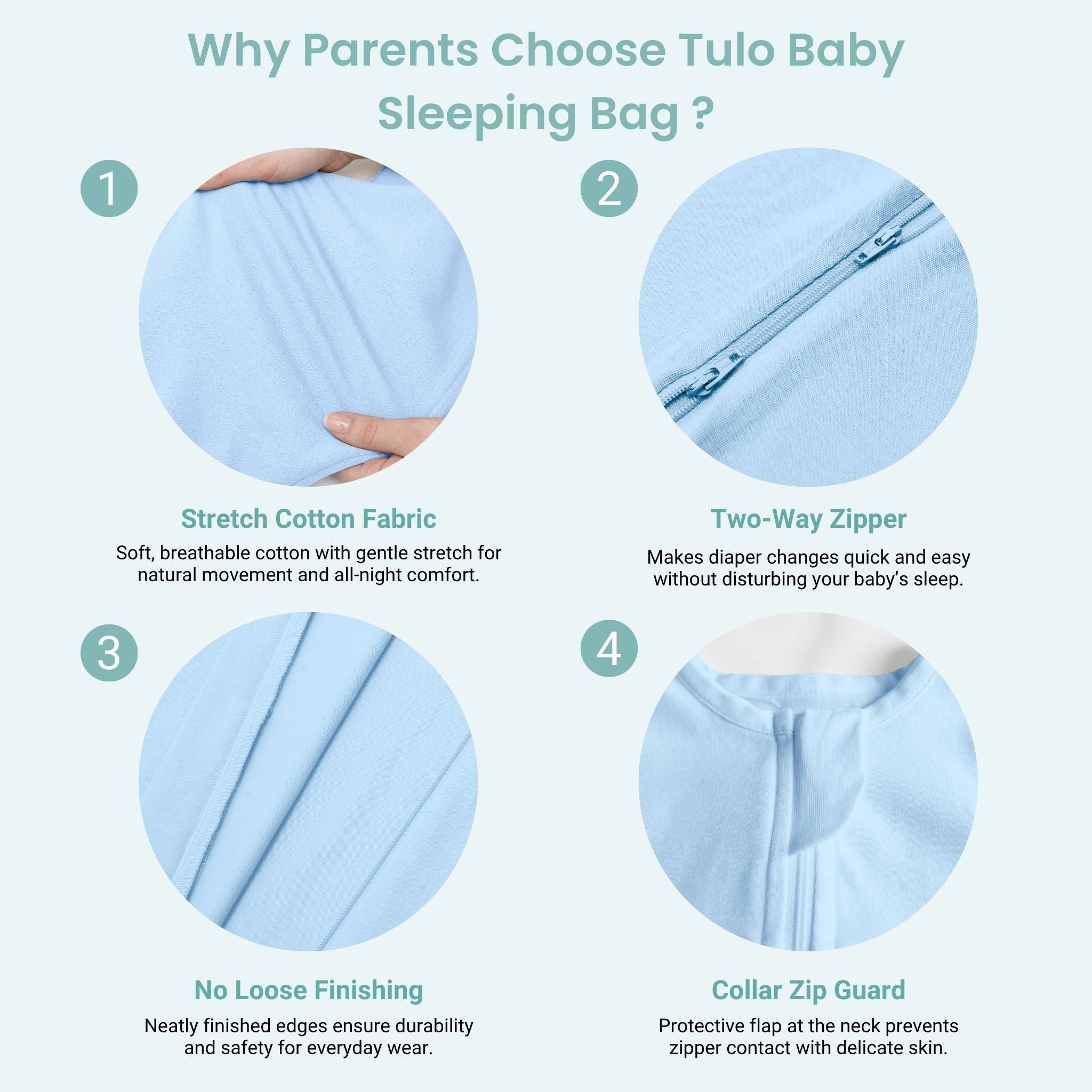 BABY SLEEPING BAG (0.6 TOG) - DUSK BLUE | TULO BABY
