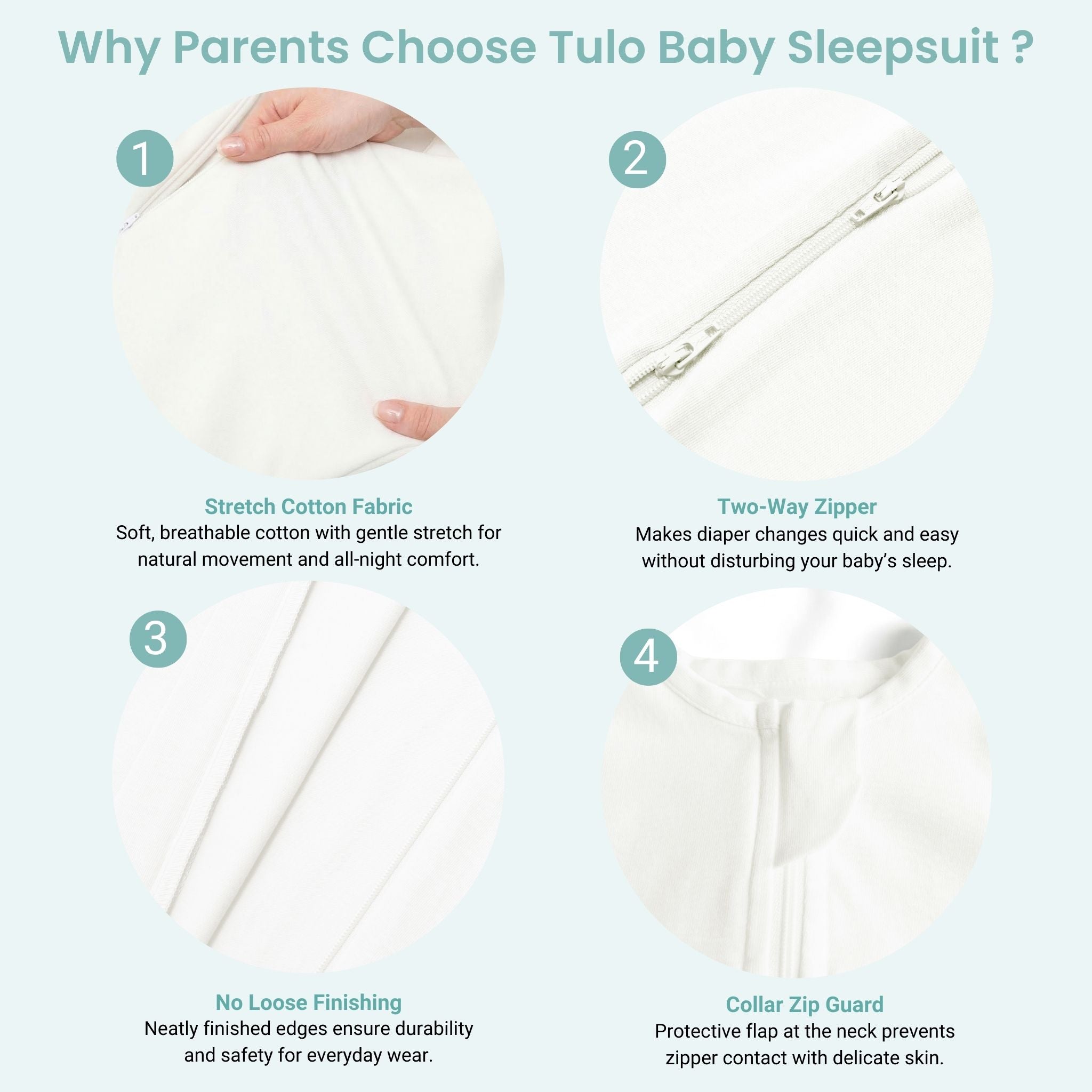 SLEEPSUIT (0.6 TOG) - CREAM | TULO BABY