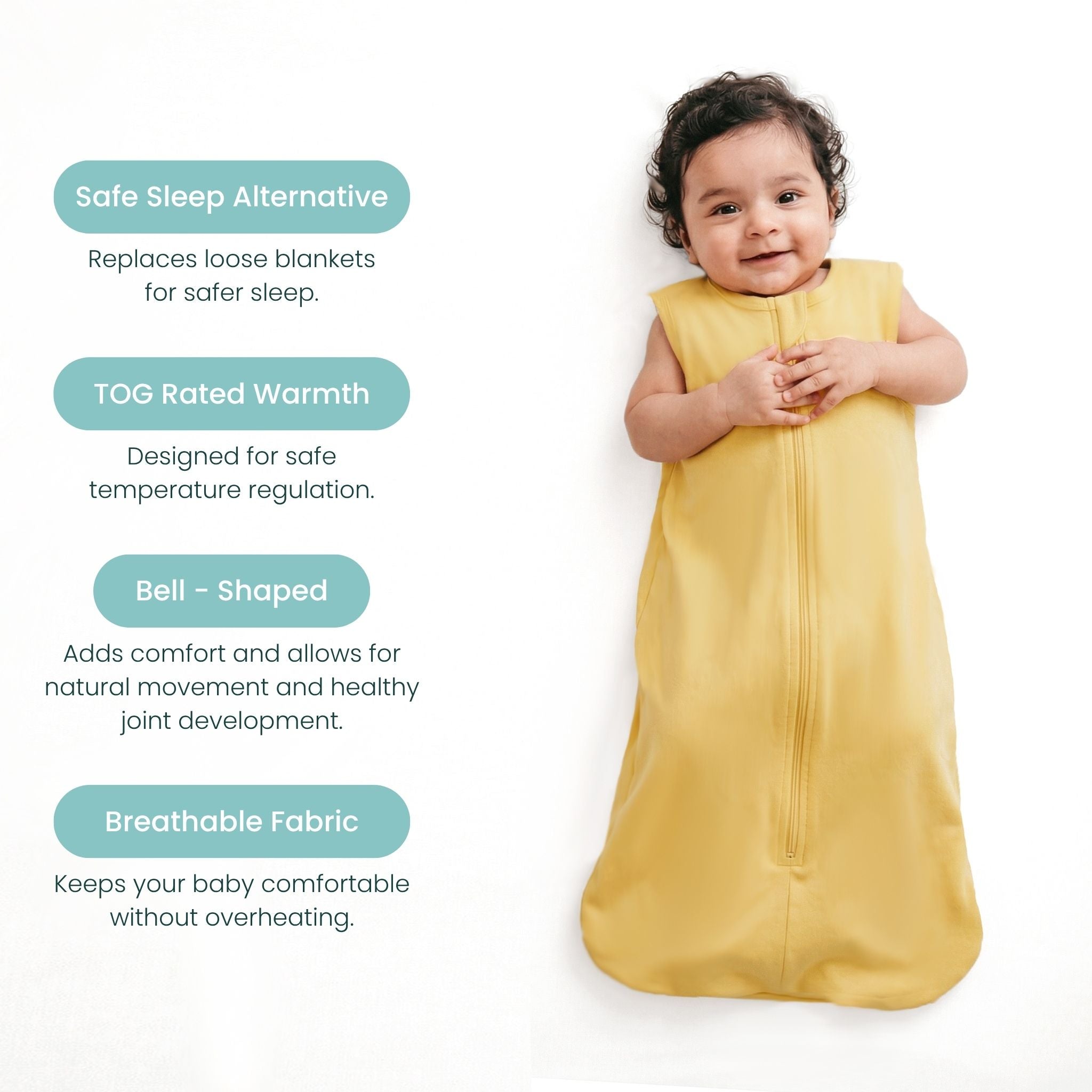 BABY SLEEPING BAG (0.6 TOG) - YOLK YELLOW | TULO BABY