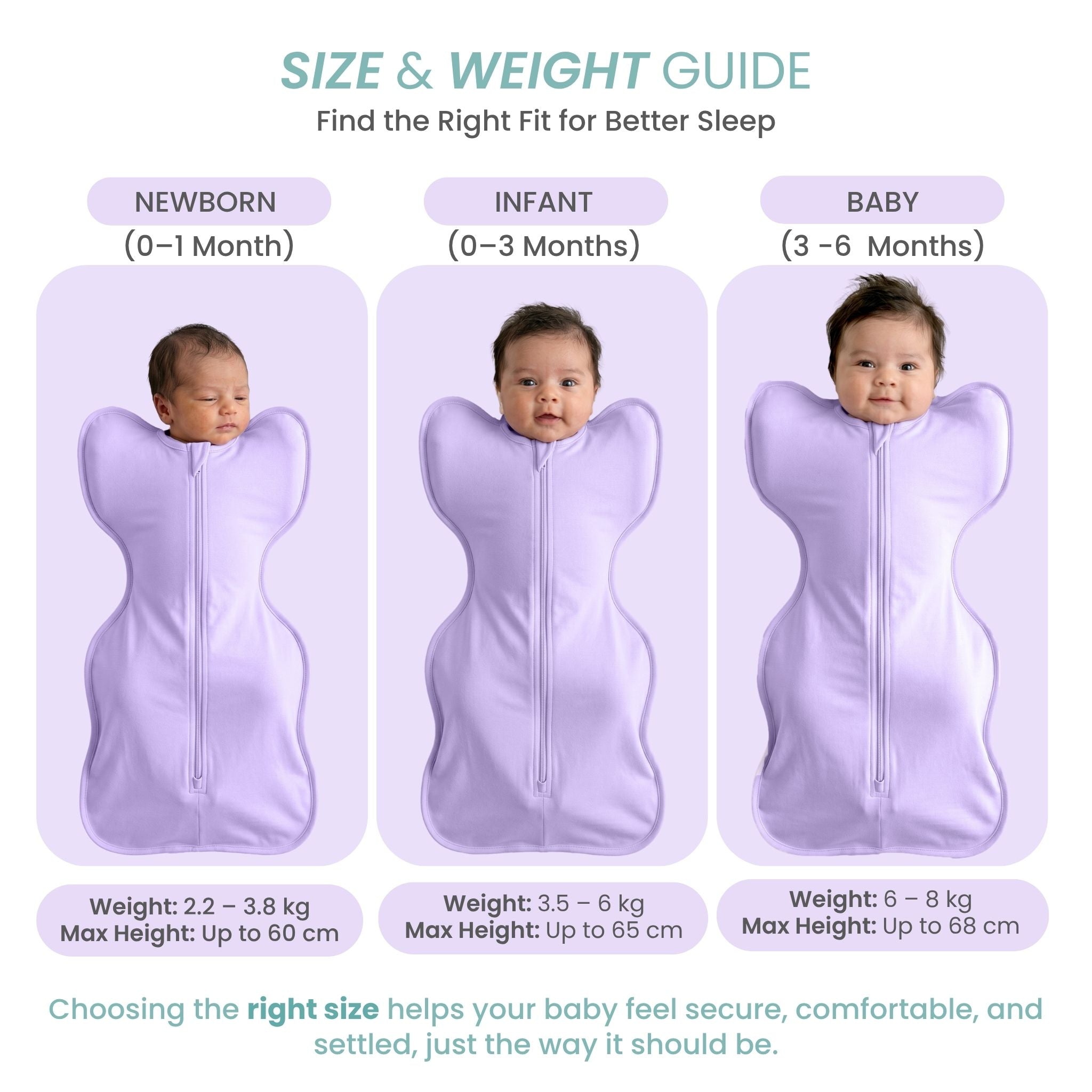 SLEEPING POD SWADDLE FOR BABIES (0.6 TOG) - LILAC  | TULO BABY