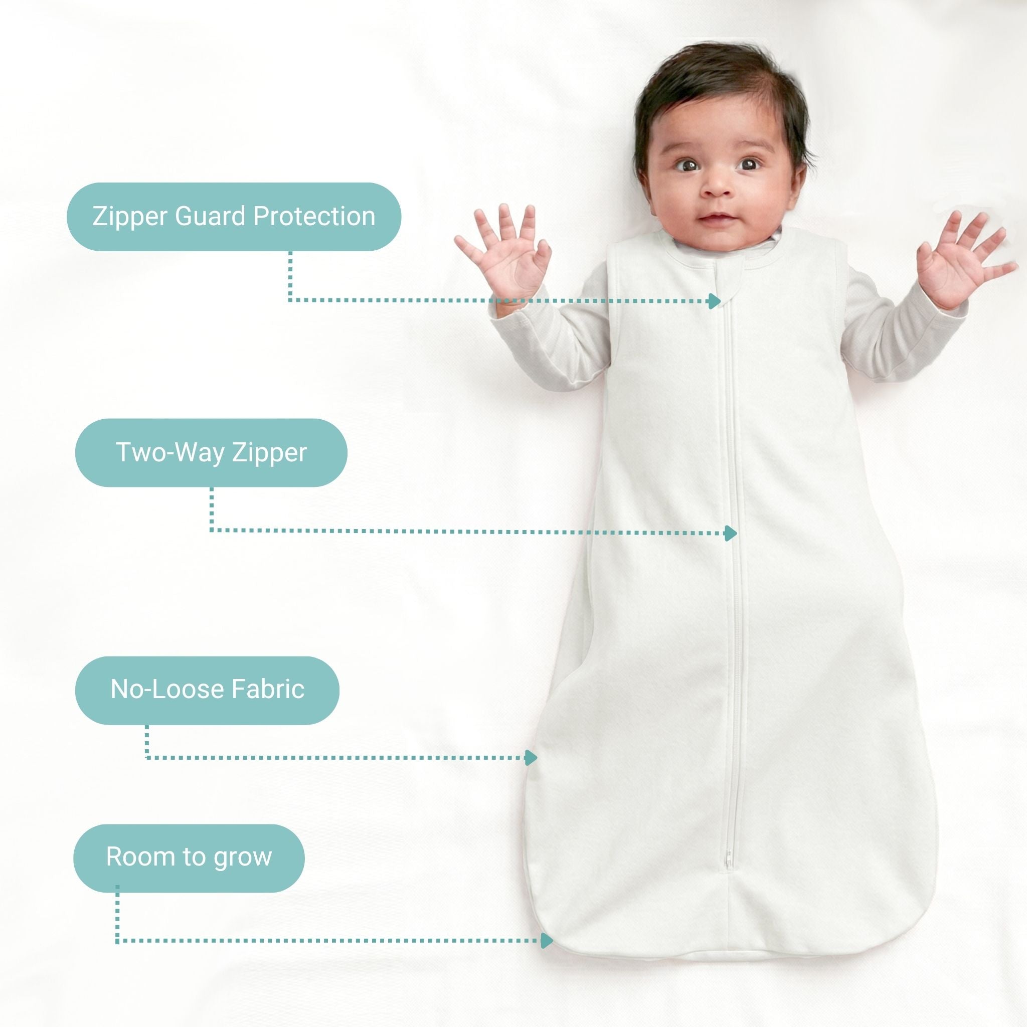 BABY SLEEPING BAG (1.2 TOG) - CREAM | TULO BABY