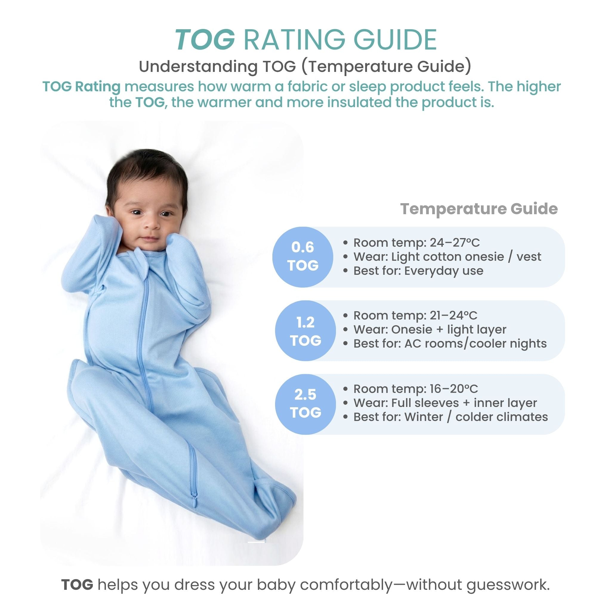 SLEEPING POD SWADDLE FOR BABIES (1.2 TOG) - DUSK BLUE  | TULO BABY