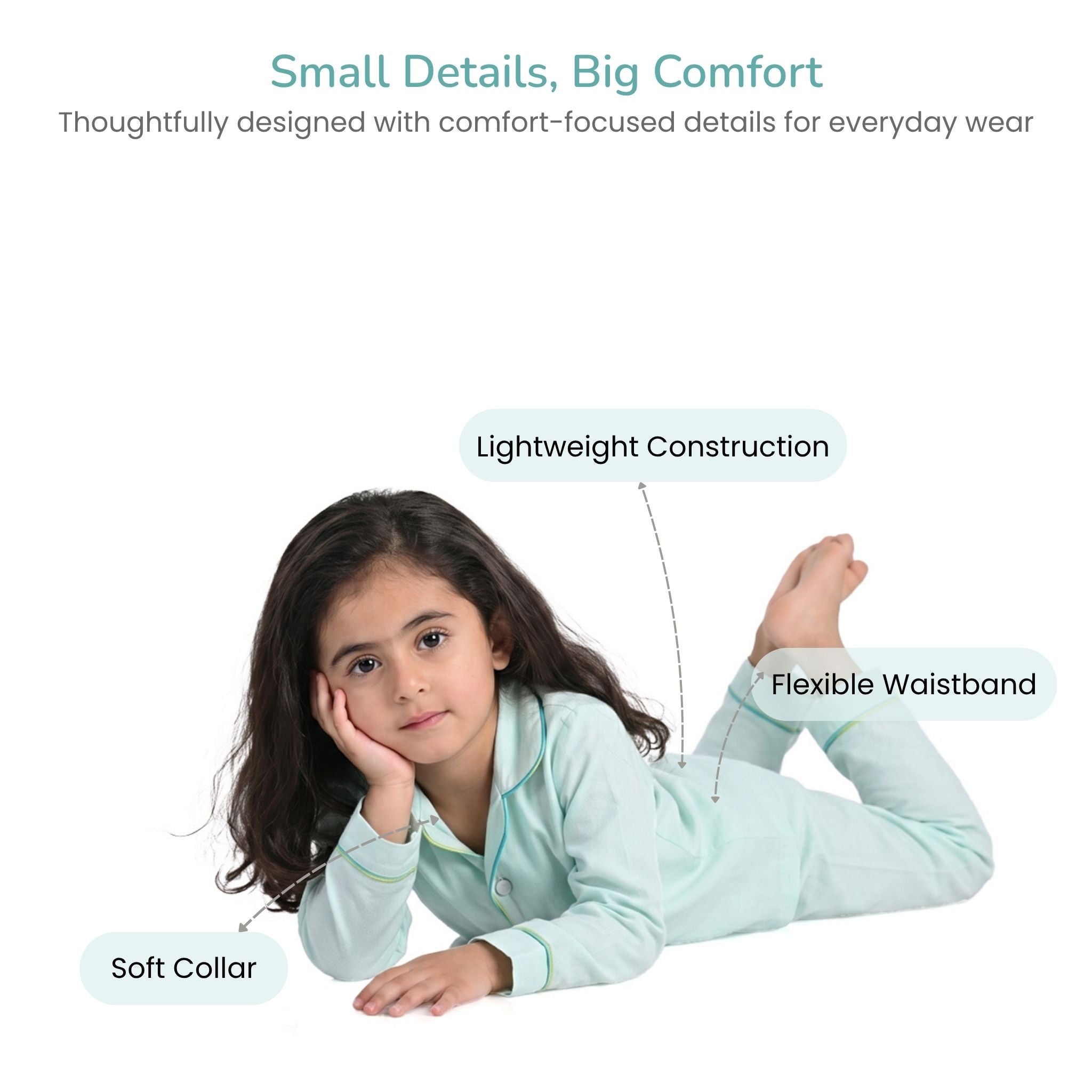 COTTON NIGHT SUIT - MINT | SLEEPWEAR | TULO BABY