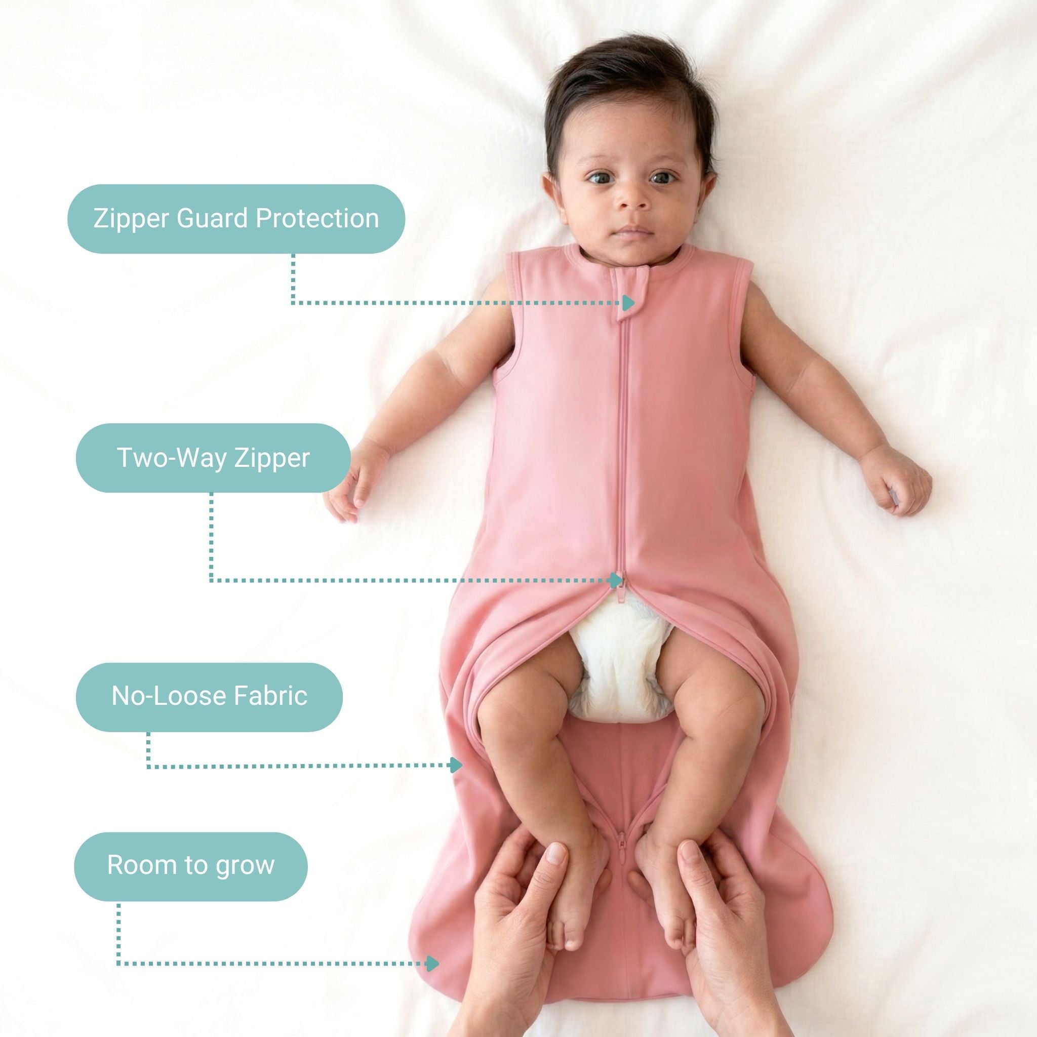 BABY SLEEPING BAG (0.6 TOG) - DESSERT ROSE | TULO BABY
