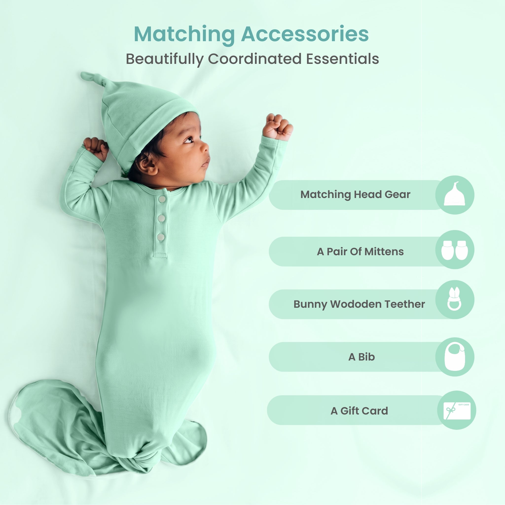 HELLO LITTLE ONE – SEA GREEN | PREMIUM NEWBORN GIFT BOX | TULO BABY