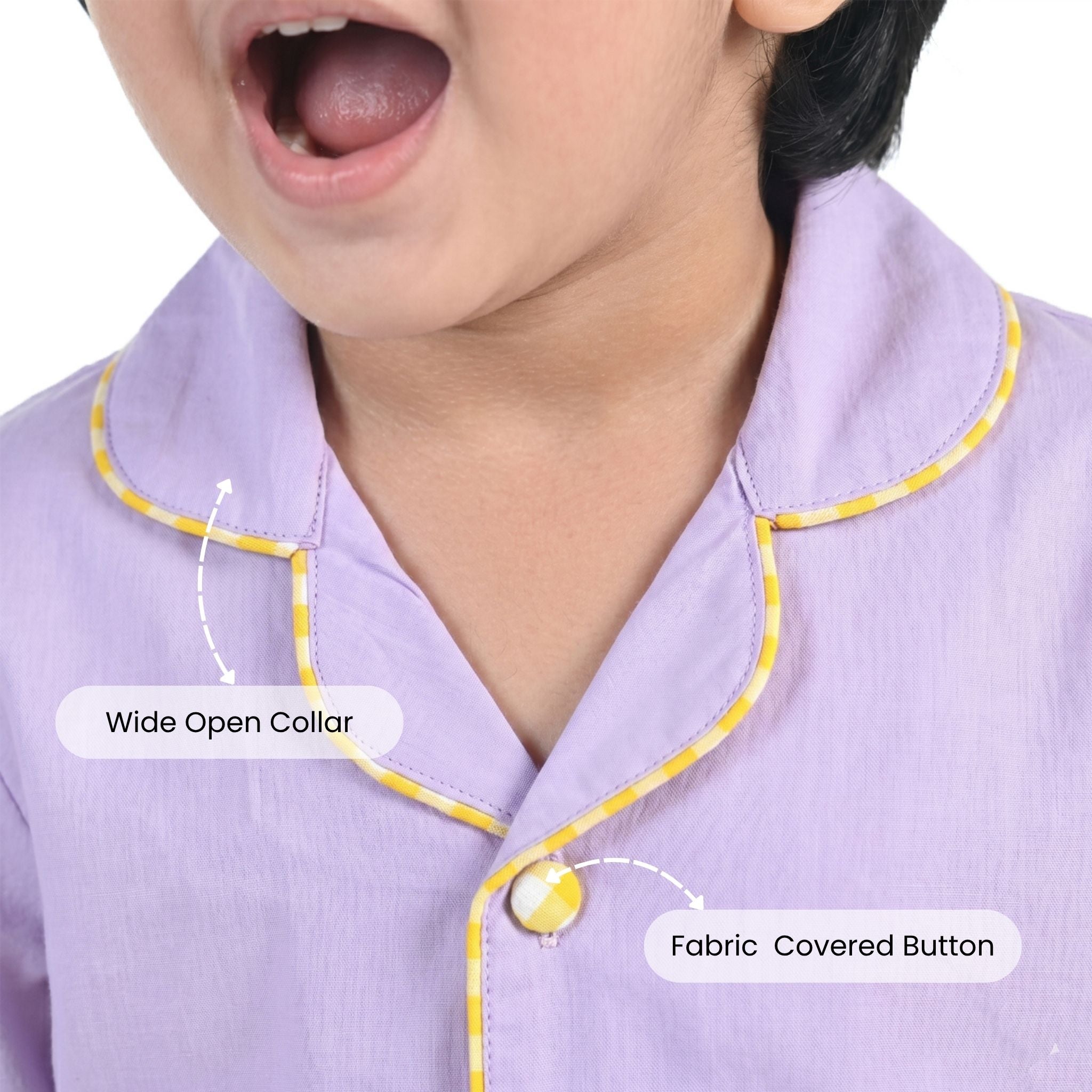 COTTON NIGHT SUIT - LILAC | SLEEPWEAR | TULO BABY