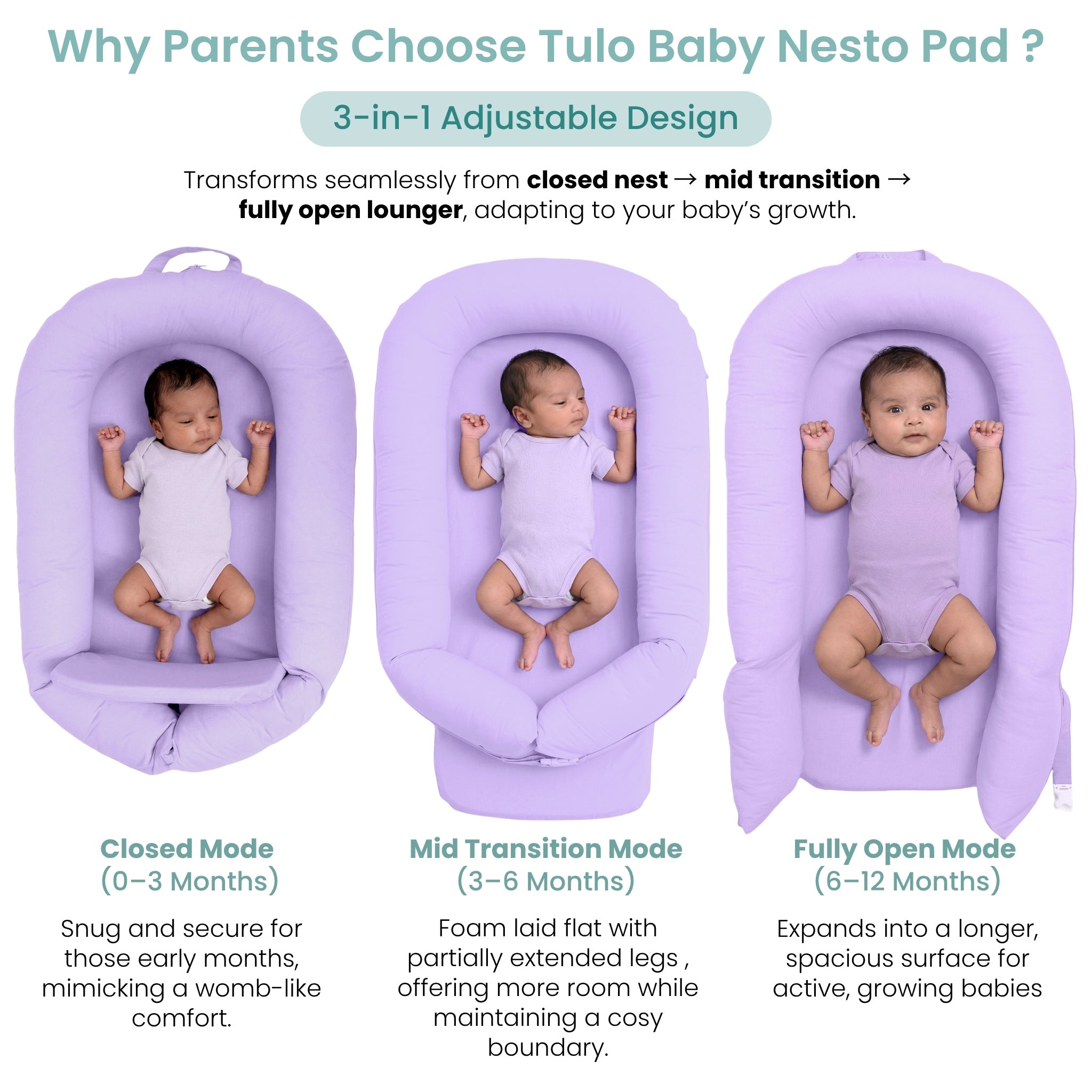 BABY NEST - LILAC NESTO PAD | TULO BABY