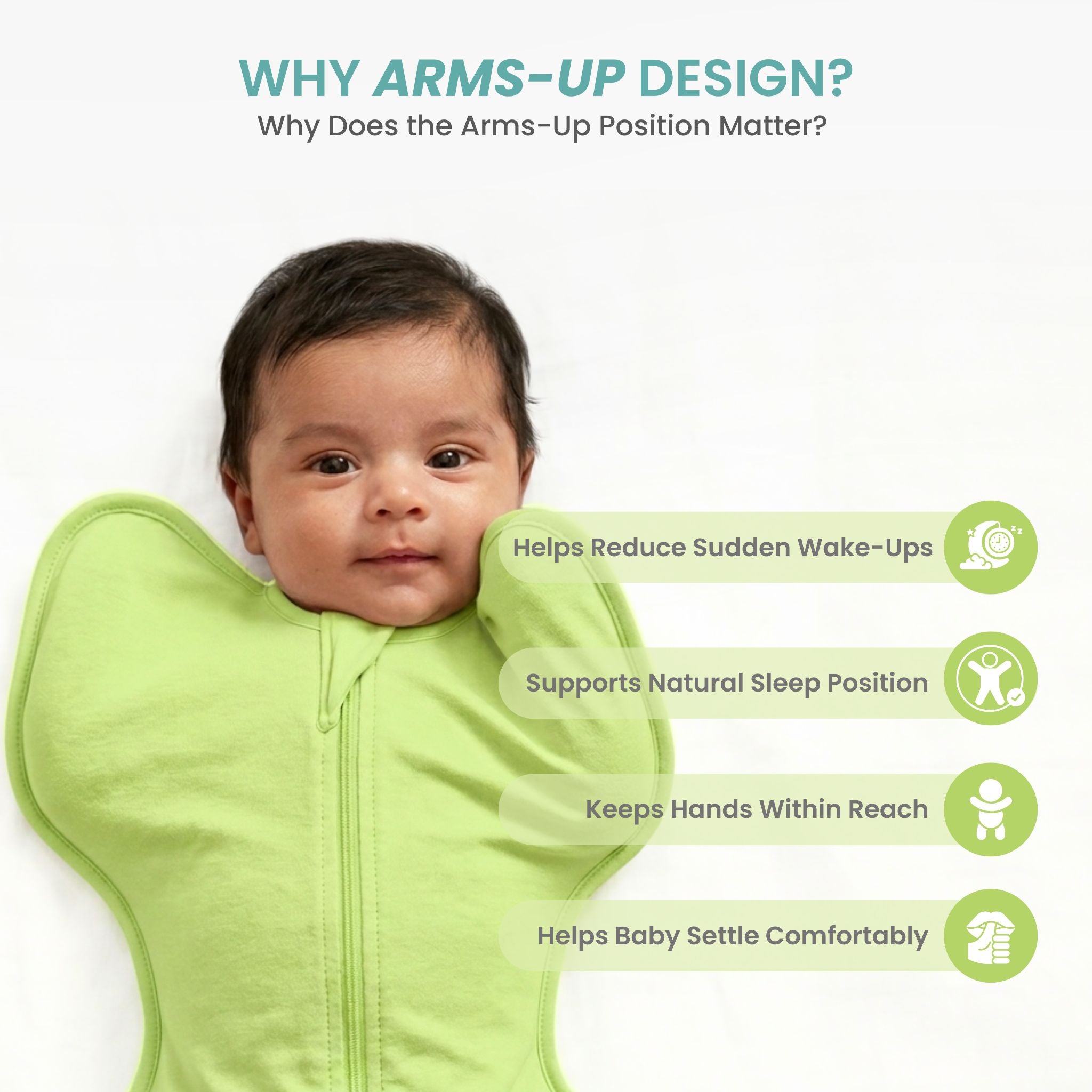 SLEEPING POD SWADDLE FOR BABIES (0.6 TOG) - SHADOW LIME  | TULO BABY