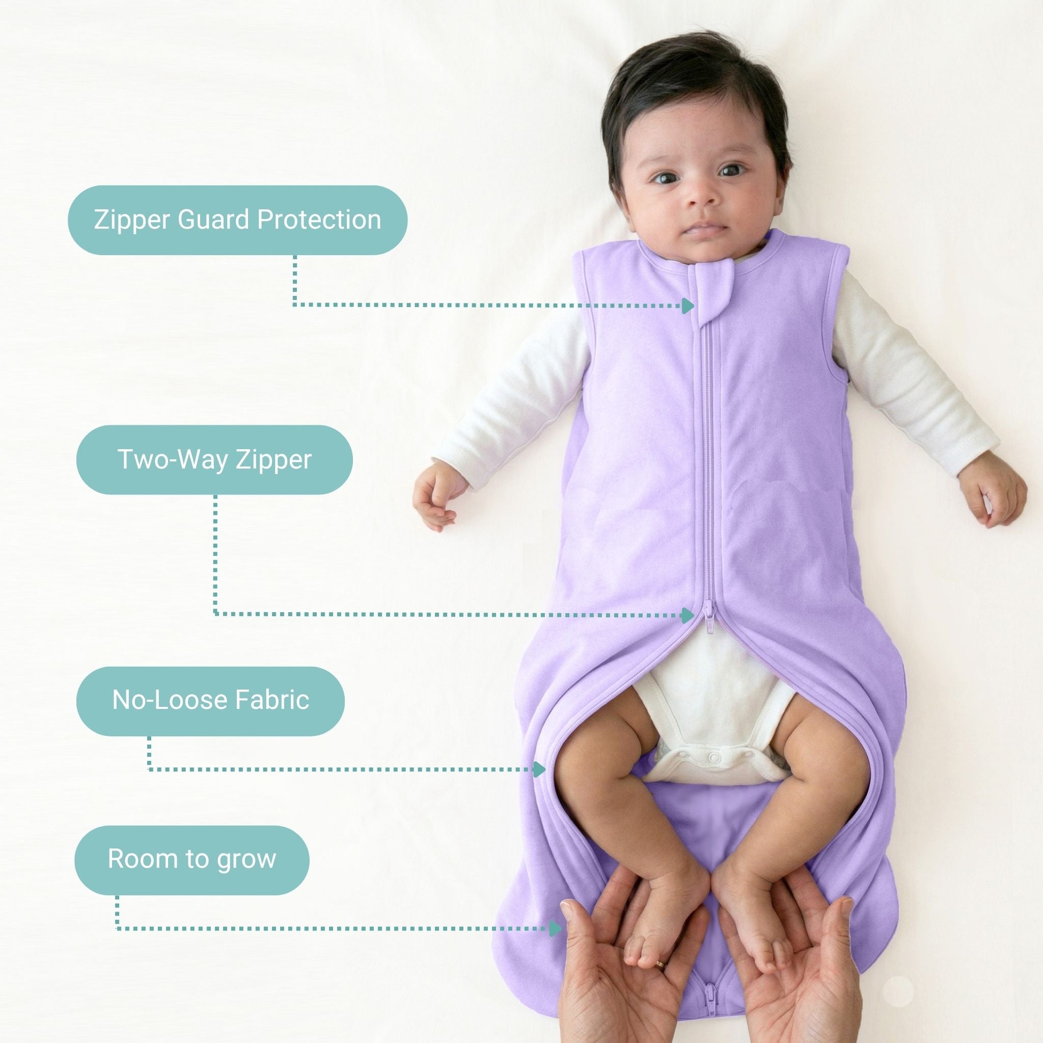 BABY SLEEPING BAG (1.2 TOG) - LILAC | TULO BABY