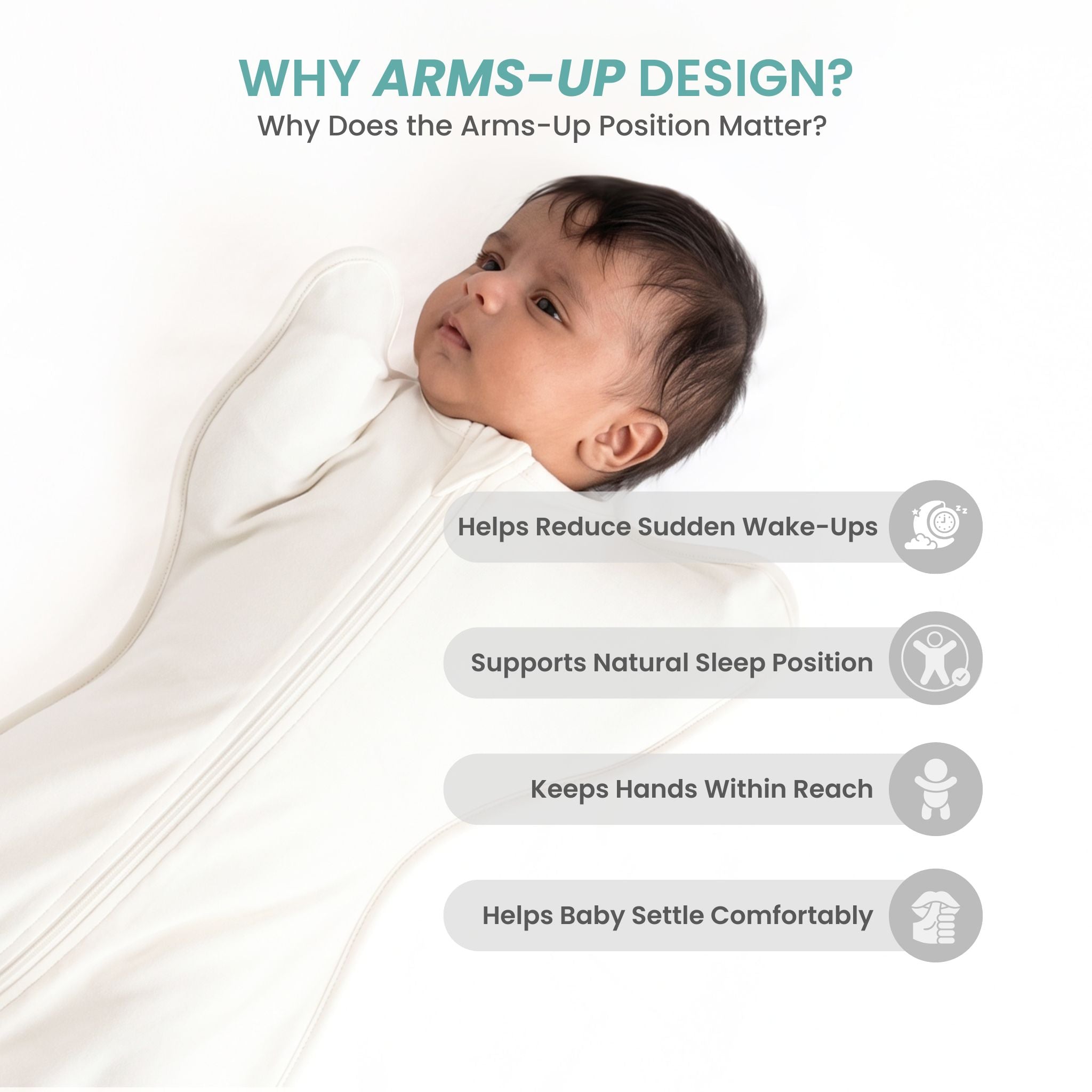 SLEEPING POD SWADDLE FOR BABIES (0.6 TOG) - CREAM  | TULO BABY