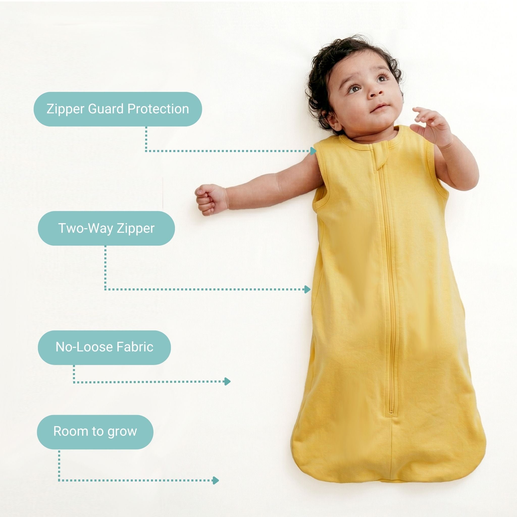 BABY SLEEPING BAG (0.6 TOG) - YOLK YELLOW | TULO BABY