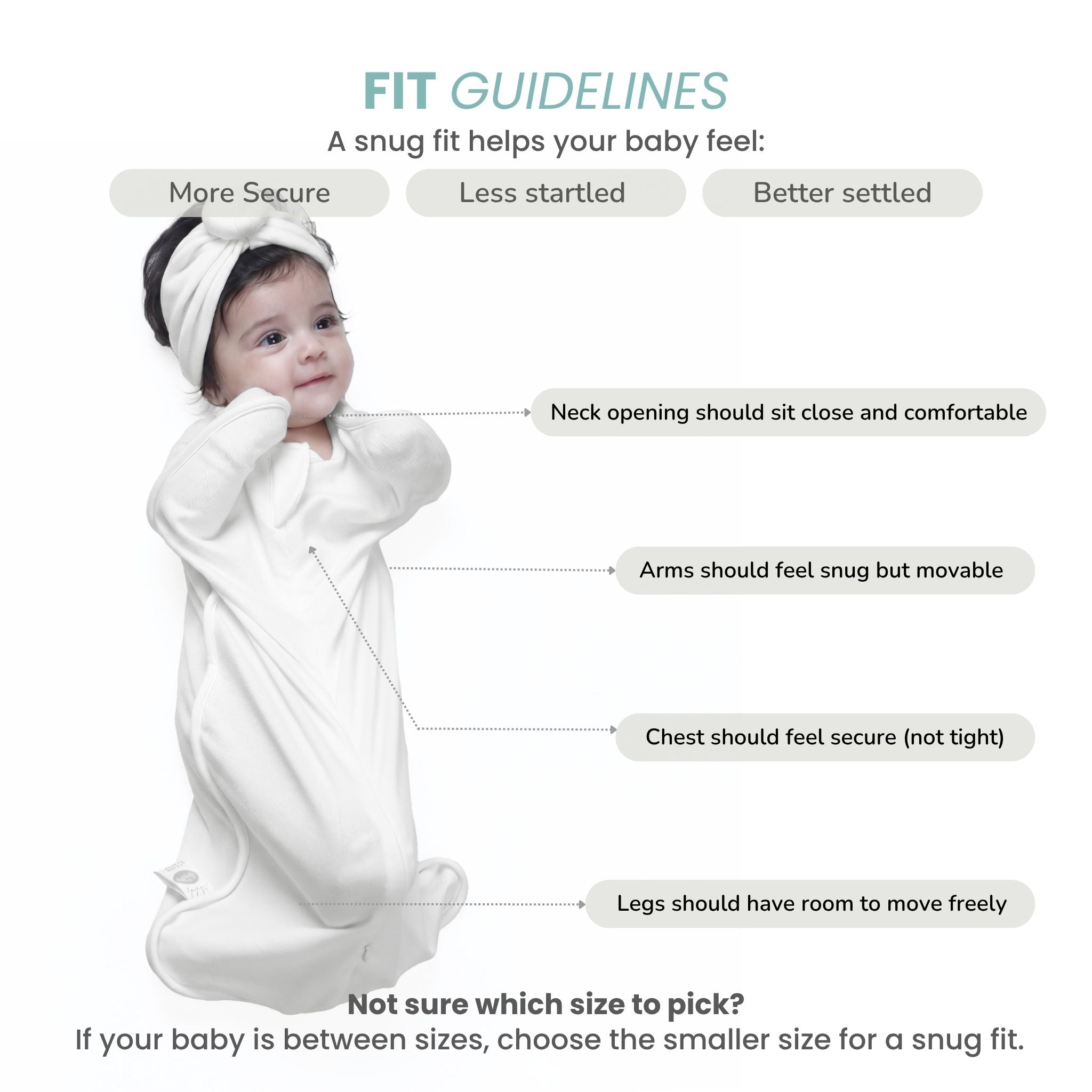 SLEEPING POD SWADDLE FOR BABIES (1.2 TOG) - CREAM  | TULO BABY