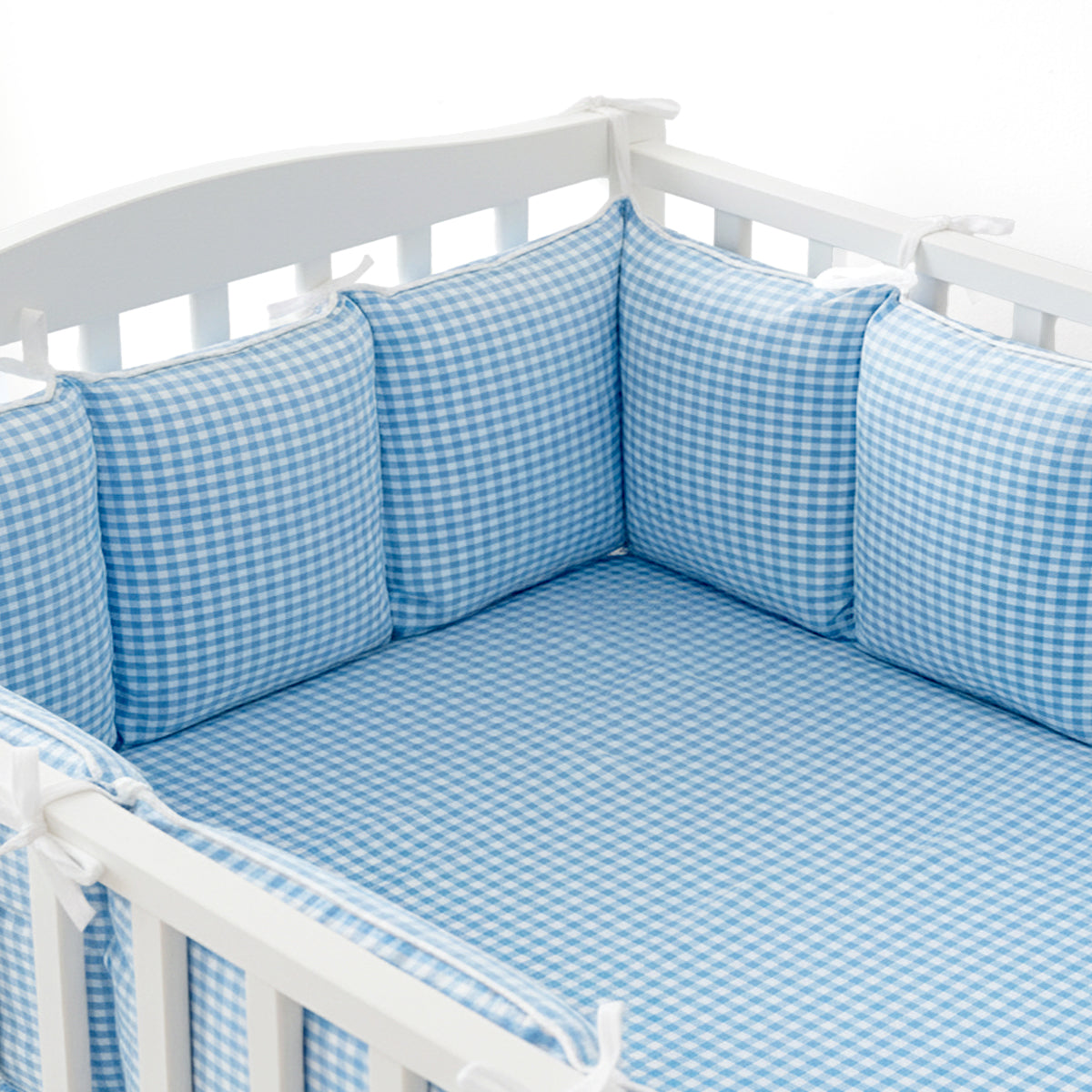 TULO BABY CRIB BUMPER – BLUE GINGHAM