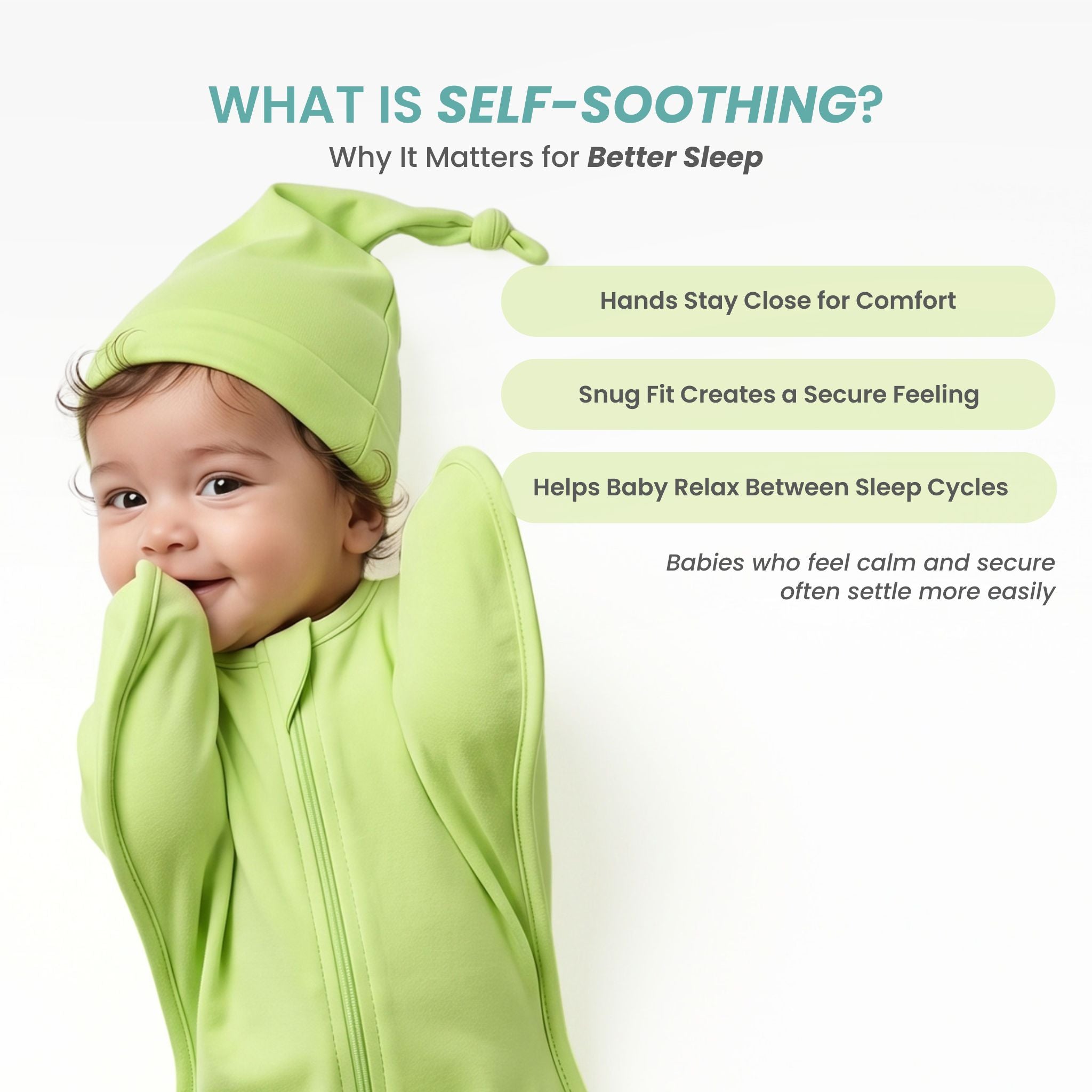 SLEEPING POD SWADDLE FOR BABIES (2.5 TOG) - SHADOW LIME | TULO BABY