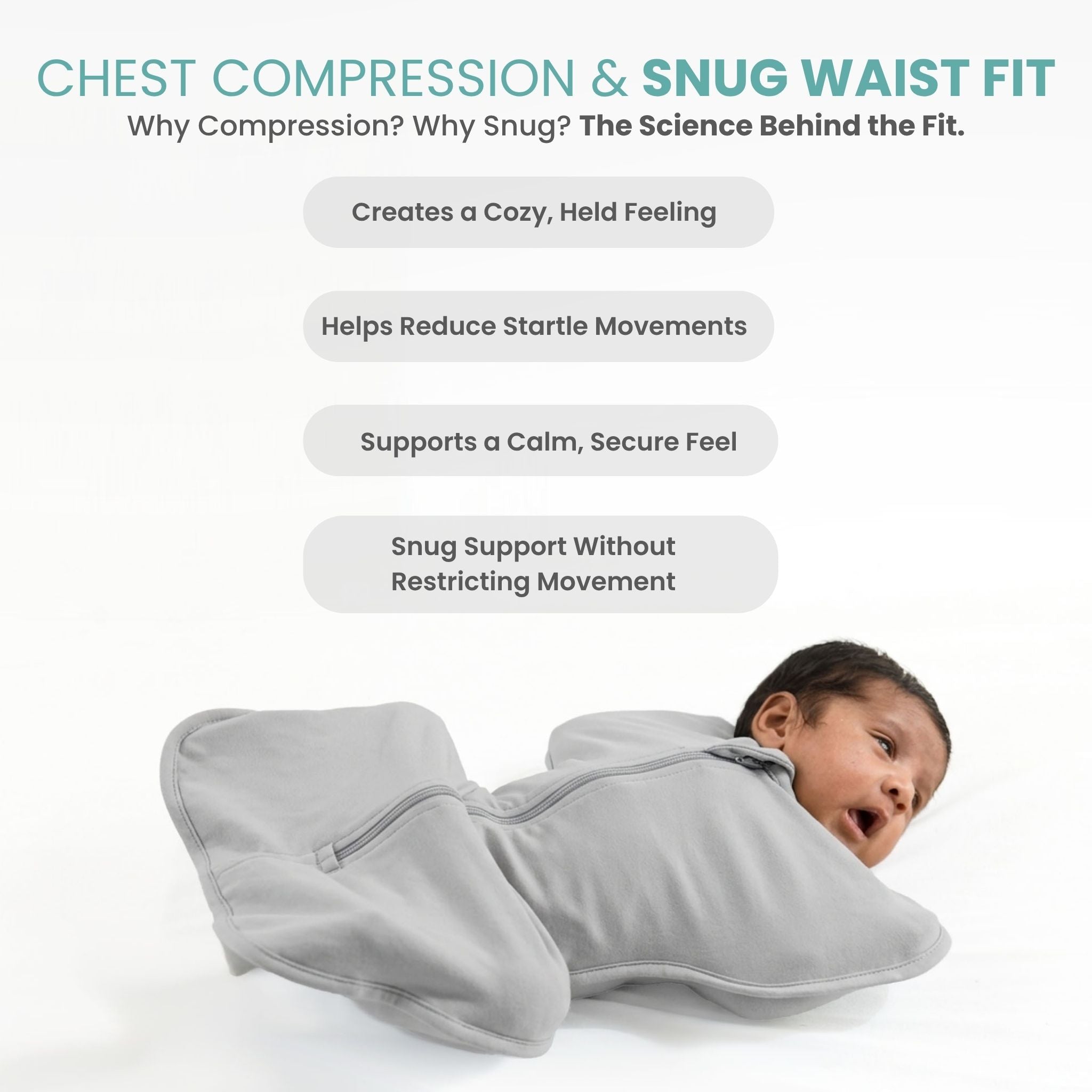 SLEEPING POD SWADDLE FOR BABIES (0.6 TOG) - SMOKY GREY  | TULO BABY