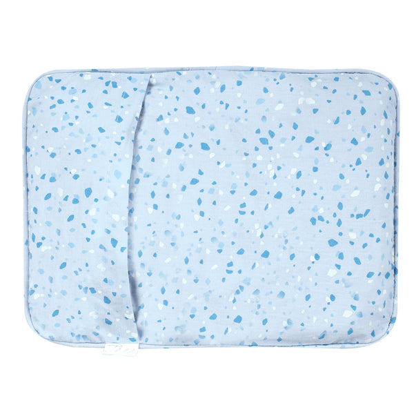 BABY BLUE TERRAZZO MUSTARD PILLOW COVER AND FILLER SET
