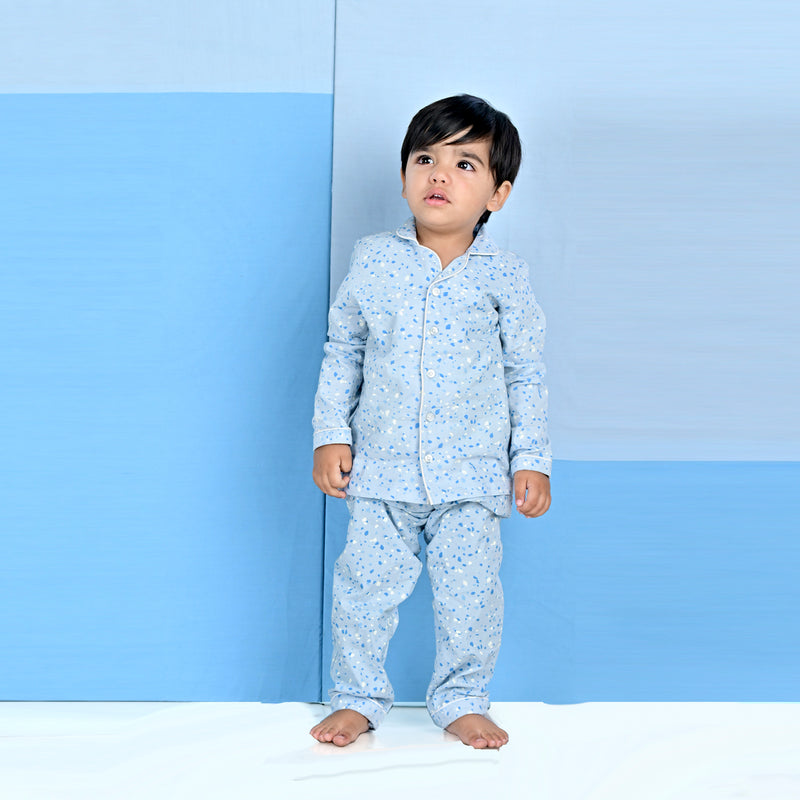 BABY BLUE TERRAZZO NIGHT SUIT
