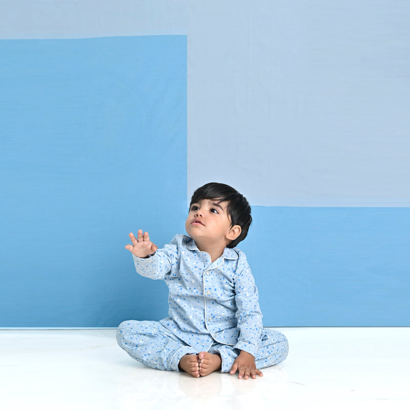 BABY BLUE TERRAZZO NIGHT SUIT