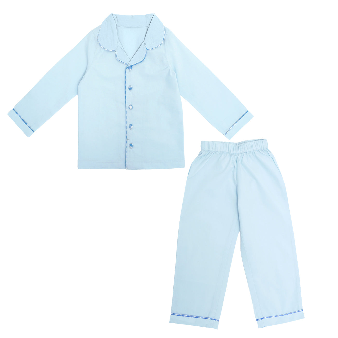 COTTON NIGHT SUIT - BABY BLUE | SLEEPWEAR | TULO BABY
