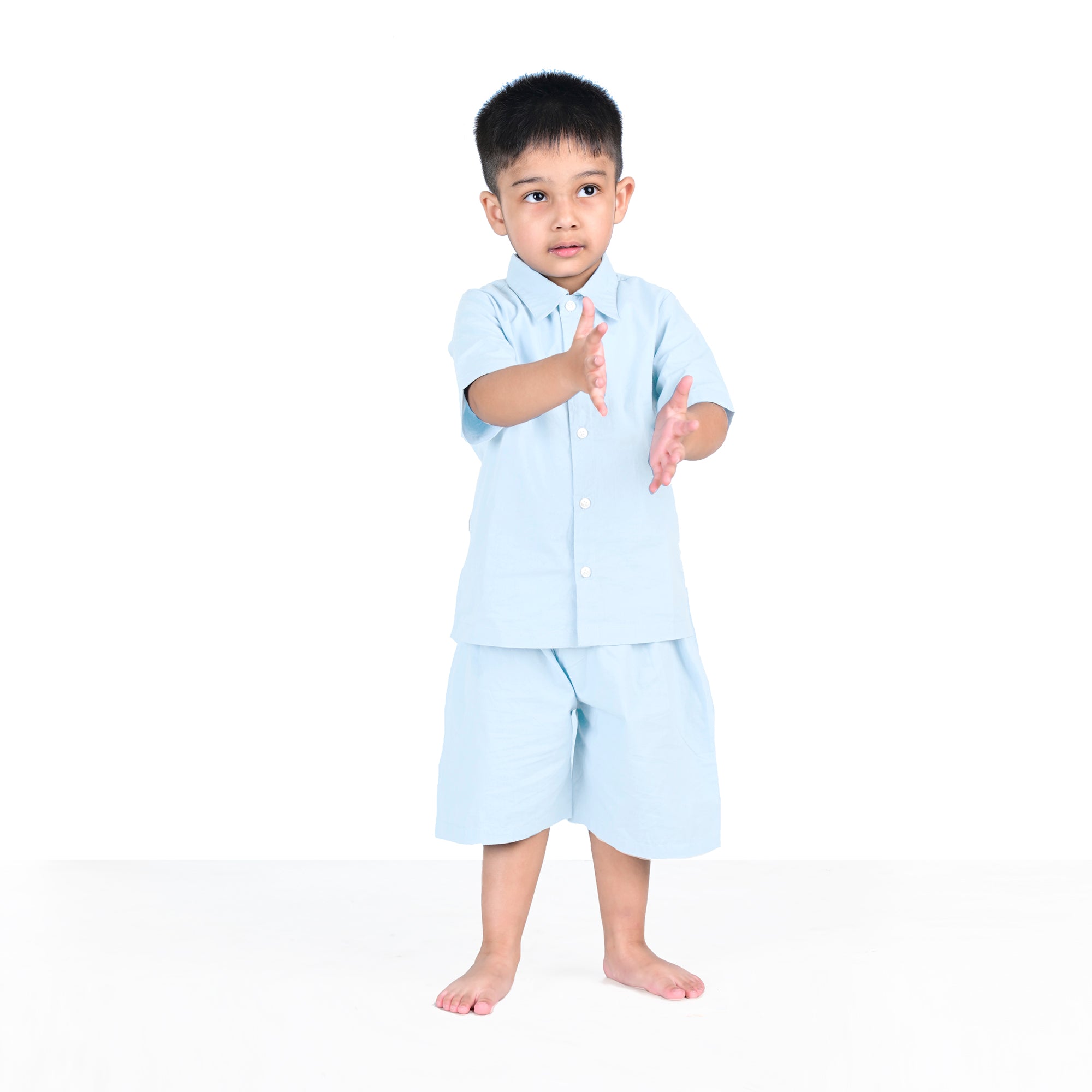 BABY BLUE SHIRT AND SHORTS SET