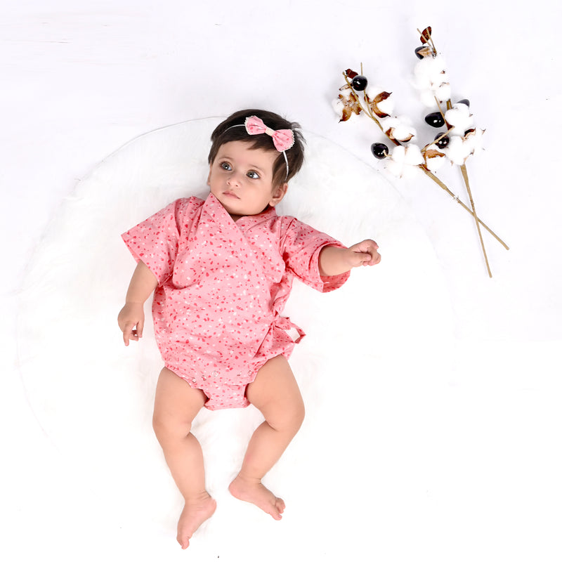 DUSK ROSE TERRAZZO KIMONO ONESIE