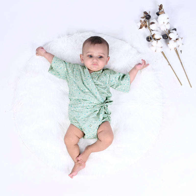 HARBOUR GREY TERRAZZO KIMONO ONESIE