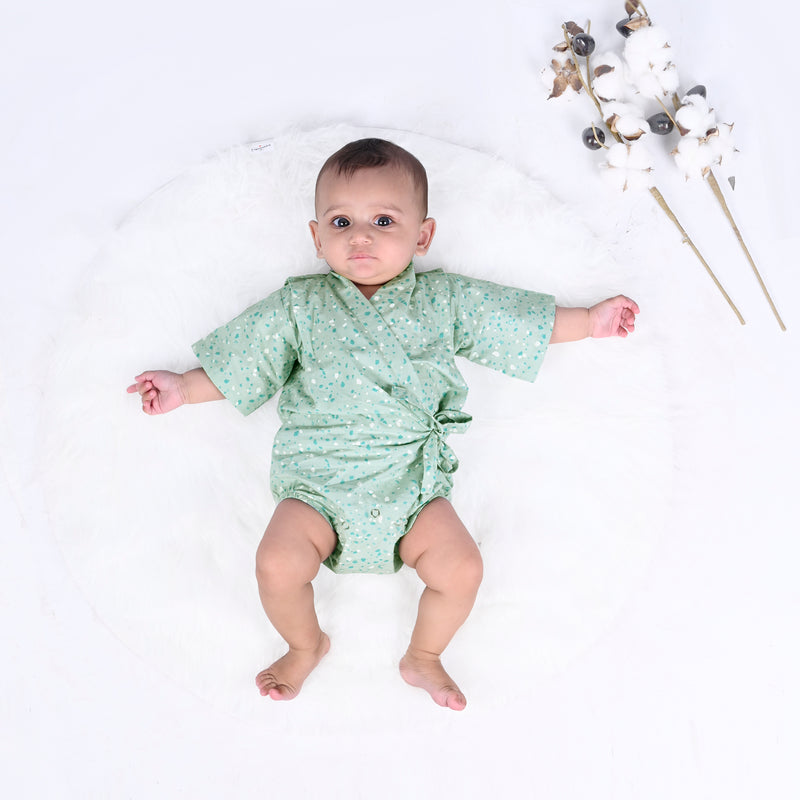 HARBOUR GREY TERRAZZO KIMONO ONESIE