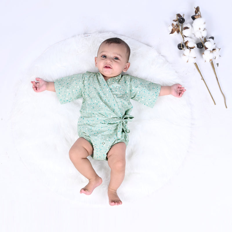 HARBOUR GREY TERRAZZO KIMONO ONESIE