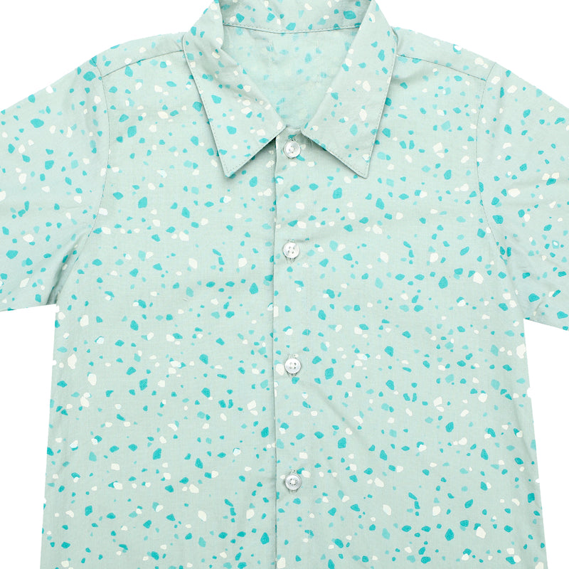 HARBOUR GREY TERRAZZO SHIRT AND SHORTS SET