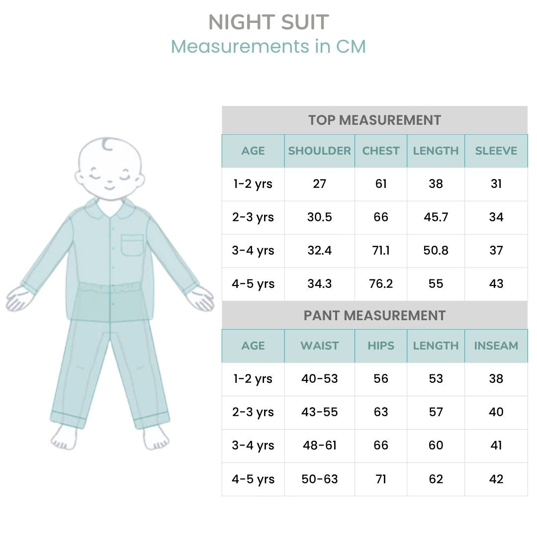 COTTON NIGHT SUIT - BABY BLUE | SLEEPWEAR | TULO BABY
